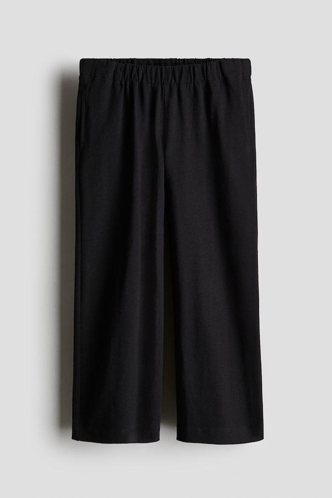 Weite Jerseyhose - Schwarz/Hellbeige - 1