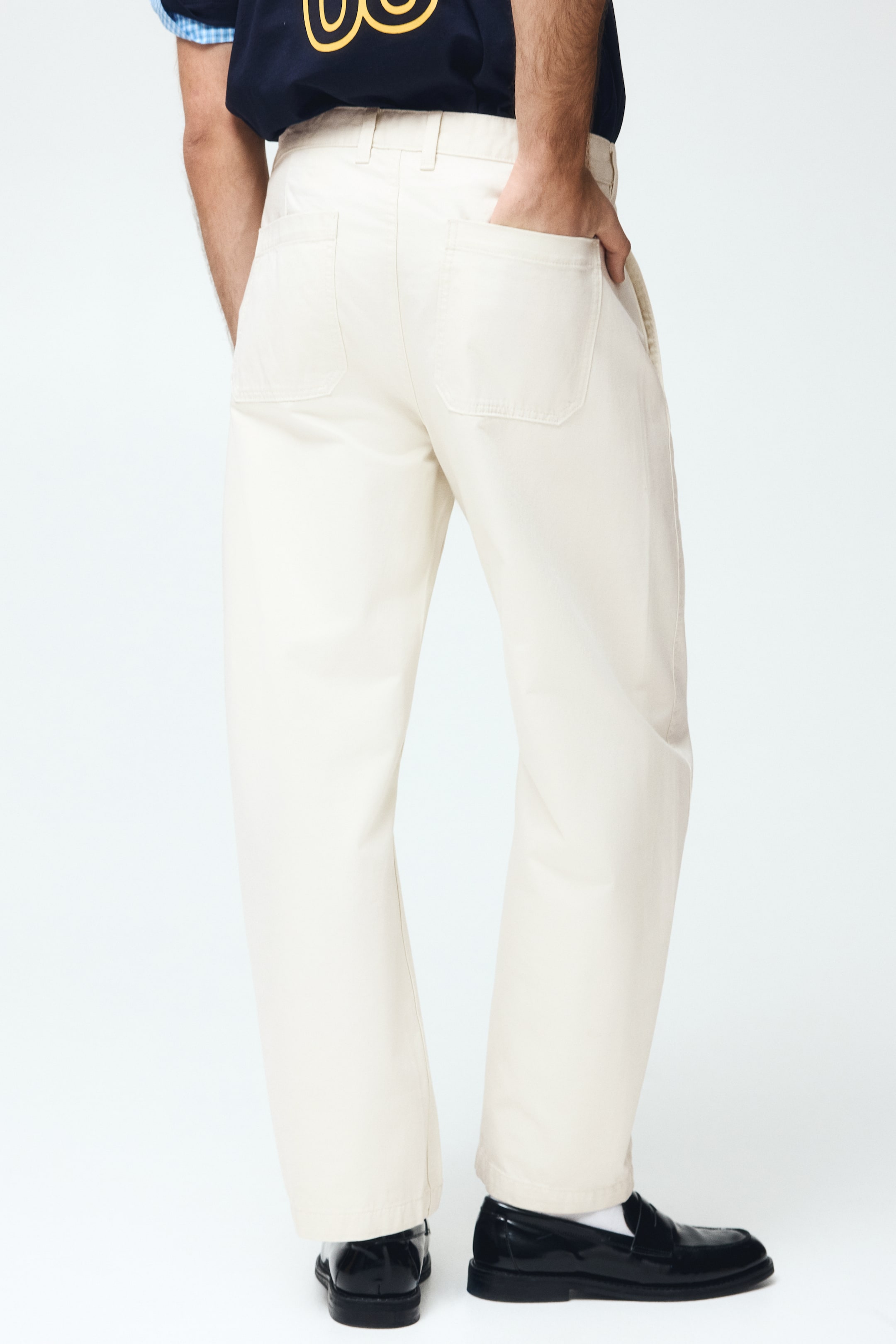 Мужские брюки H&M Relaxed-Fit Barrel-Leg Chinos — фото 6
