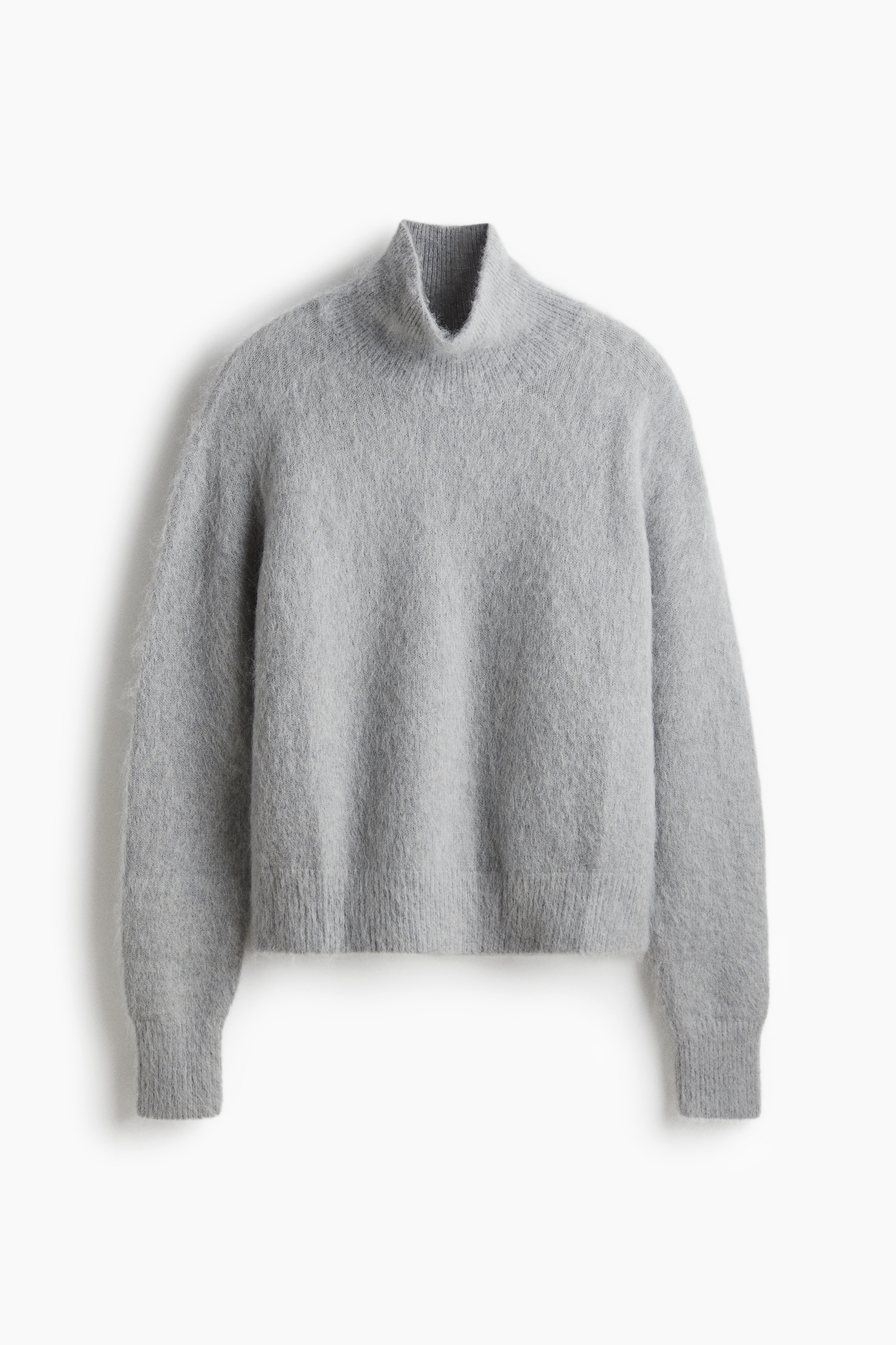 Mohair-blend turtleneck jumper - Light grey