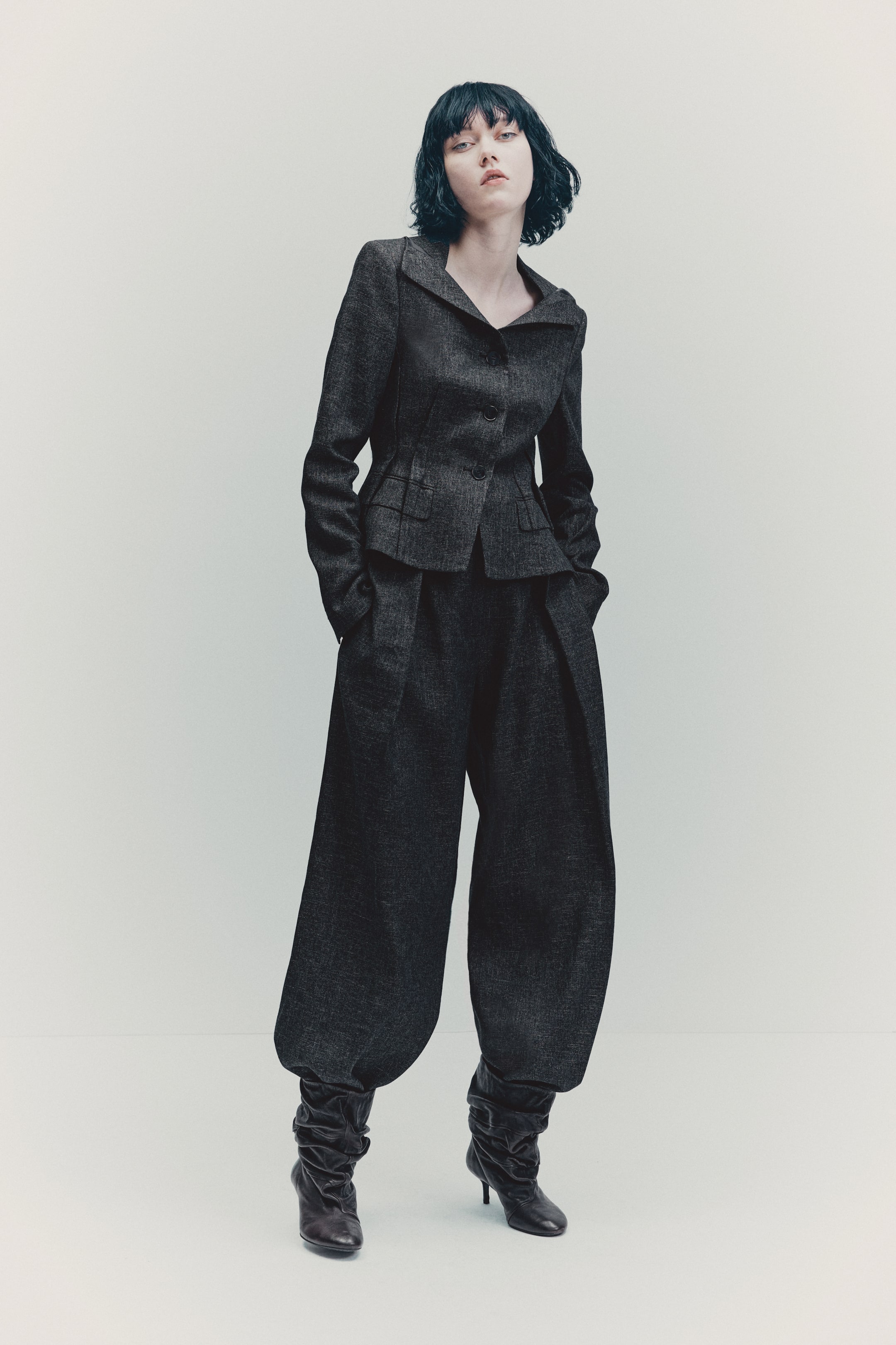 View larger image: Wool-blend suit trousers - Dark grey - Ladies | H&M 1