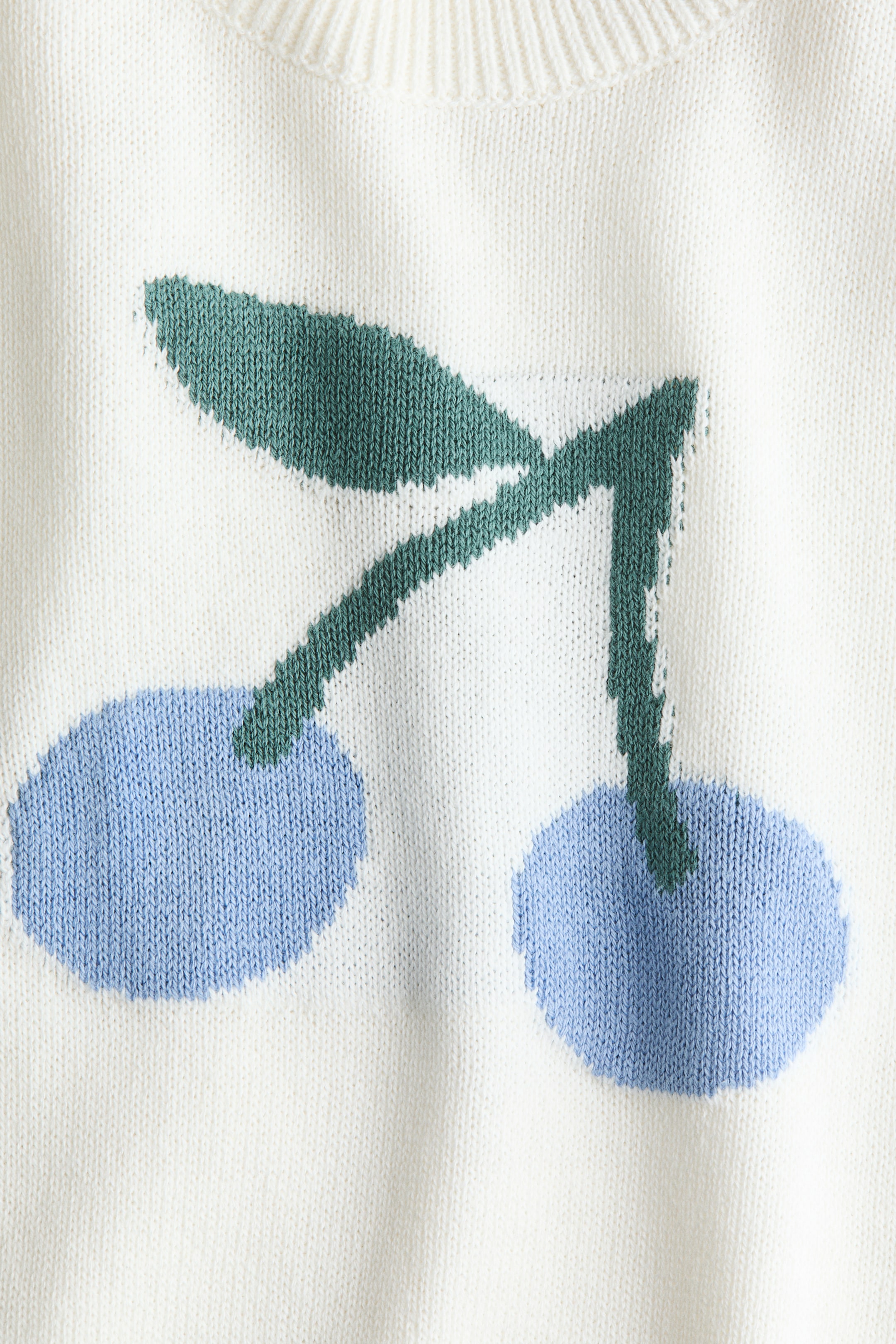 View larger image: Jacquard-knit jumper - White/Cherries - Kids | H&M IE 2