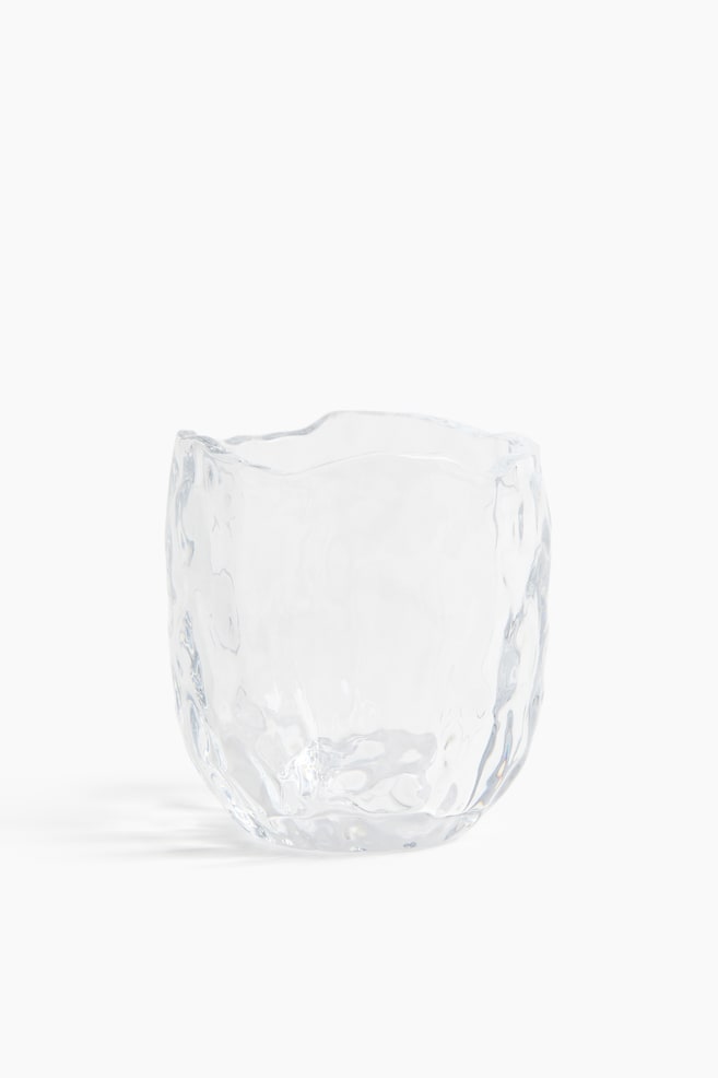 Portavelas de vidrio pequeño - Transparente - 1