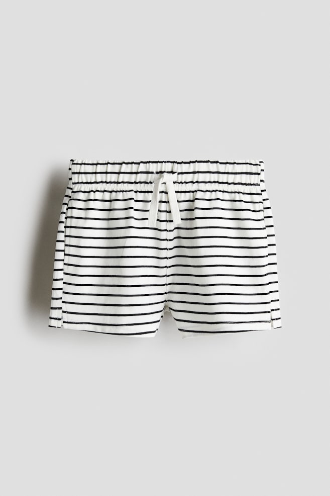 Shorts aus Baumwolljersey - Weiß/Schwarz gestreift/Korallenrosa/Hellblau/Dunkelgrau - 1