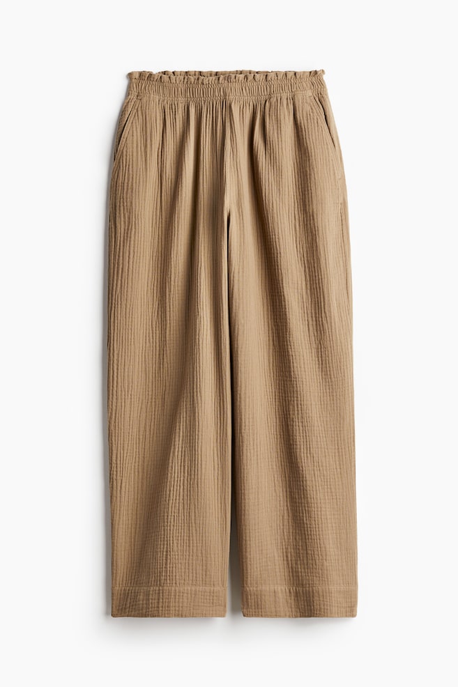 Pantalón paper bag - Beige oscuro/Negro/Azul oscuro/Rayas blancas - 1