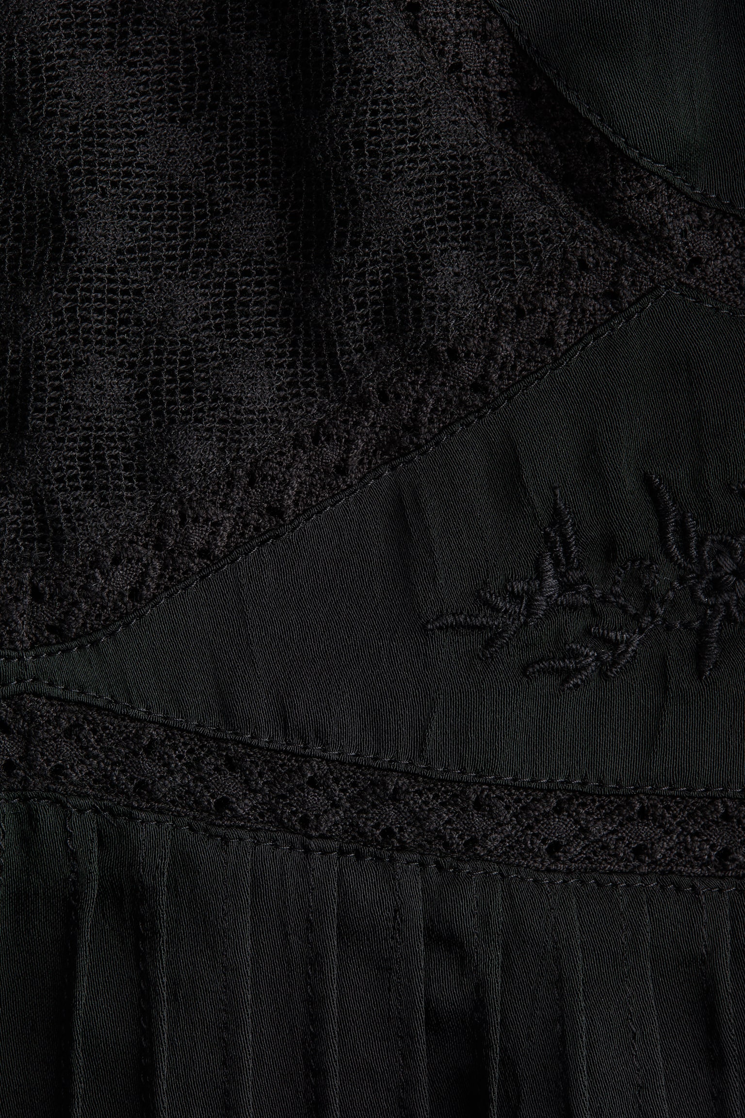 Stroptop i viskosesatin - Sort/Brun - 3