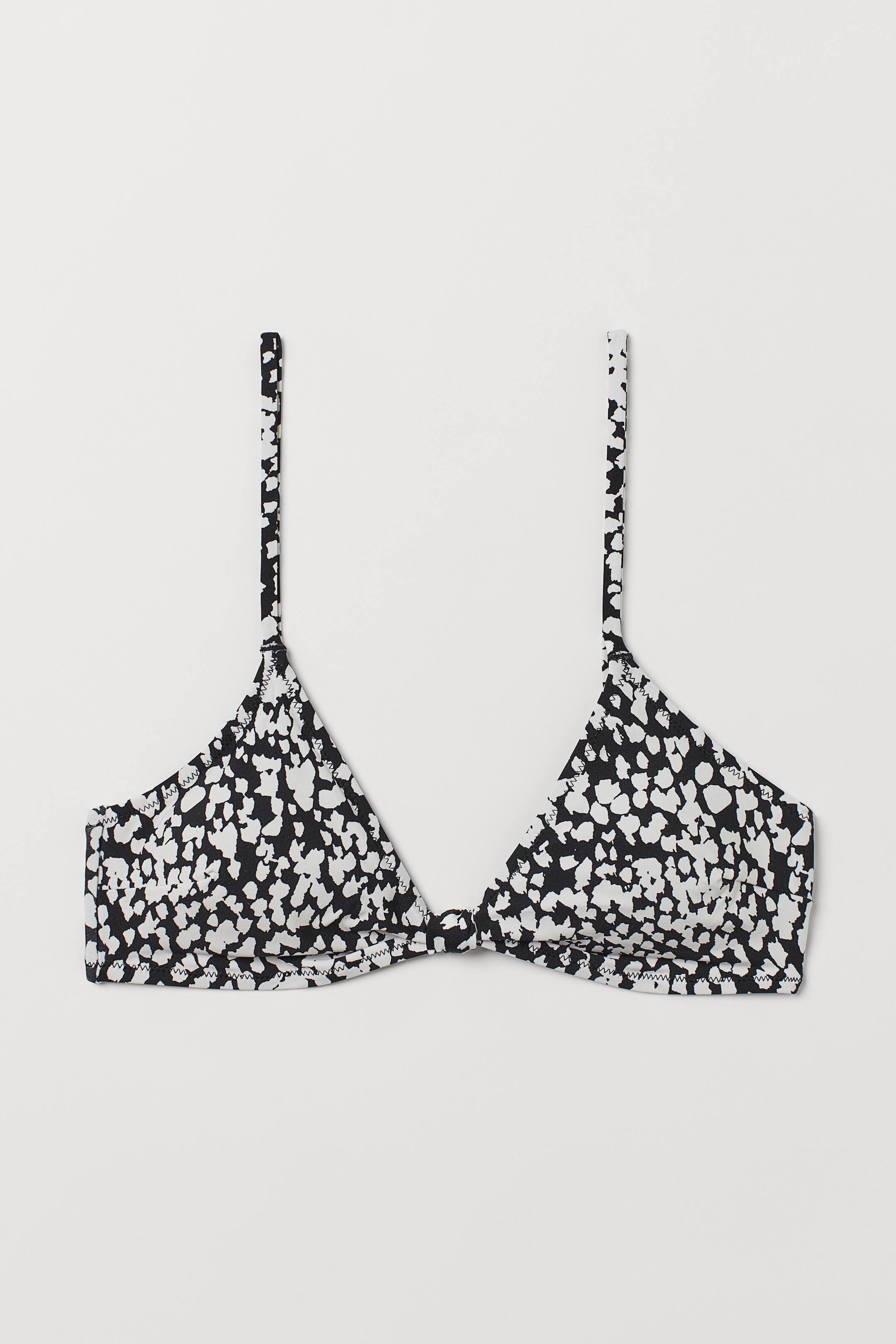 Padded Bikini Top Short Black/white patterned Ladies H&M US