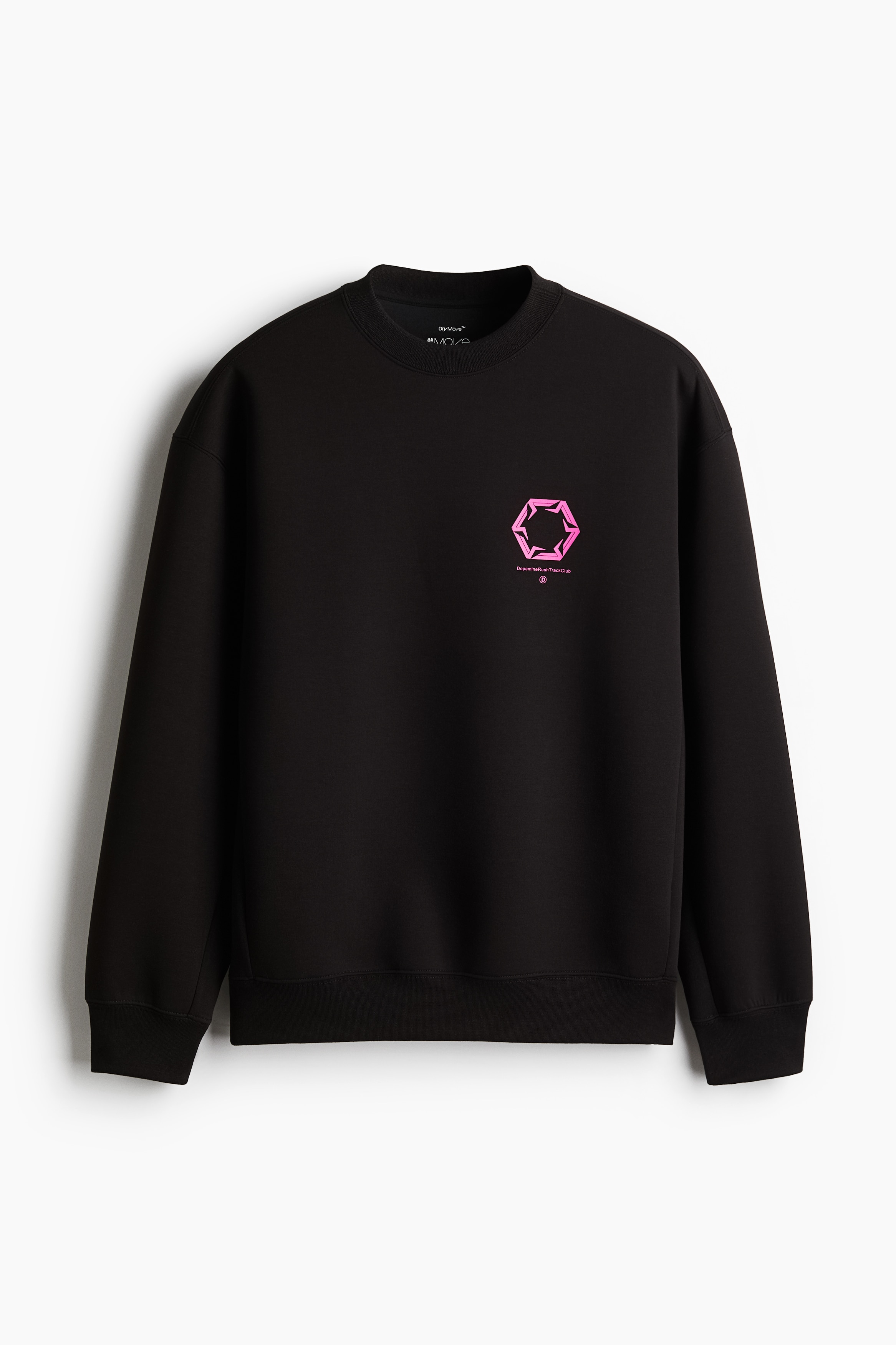 Loose Fit Activewear Sweater With DryMove™ - Black/Dopamine Rush