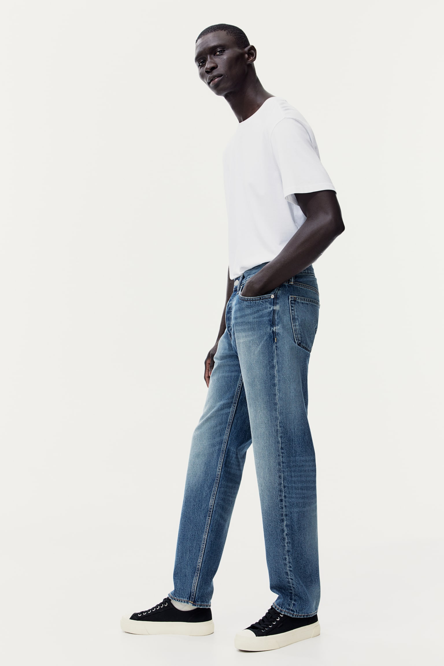 Straight Regular Jeans - Denim blue/Denim black/White/Light denim blue - 7