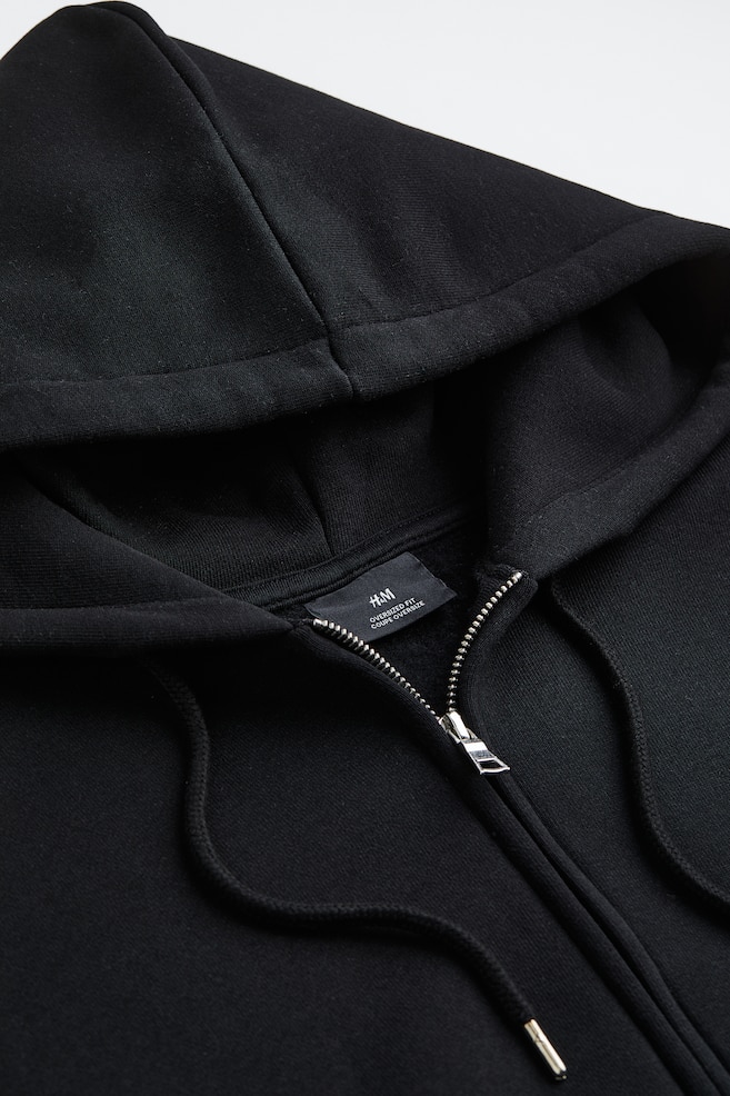 Oversized Fit Zip-through hoodie - Black/Beige/Dark blue/Khaki green - 4