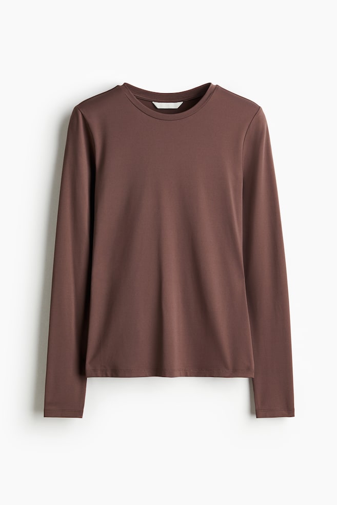 Maglia in microfibra con maniche lunghe - Talpa scuro/Viola polvere scuro/Bianco/Greige scuro/Nero/Grigio chiaro - 1