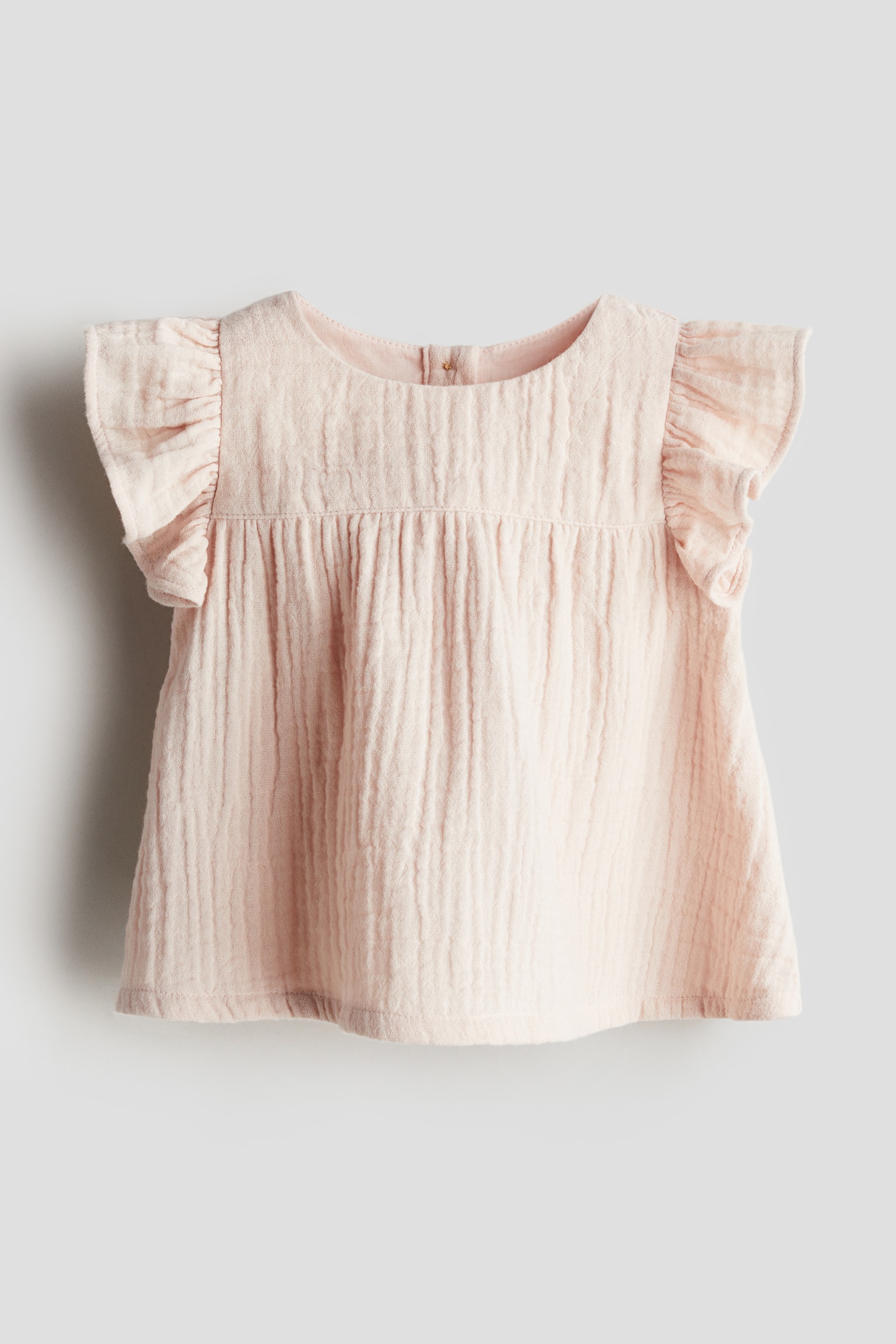 Cotton muslin top - Light dusty pink/White - 1