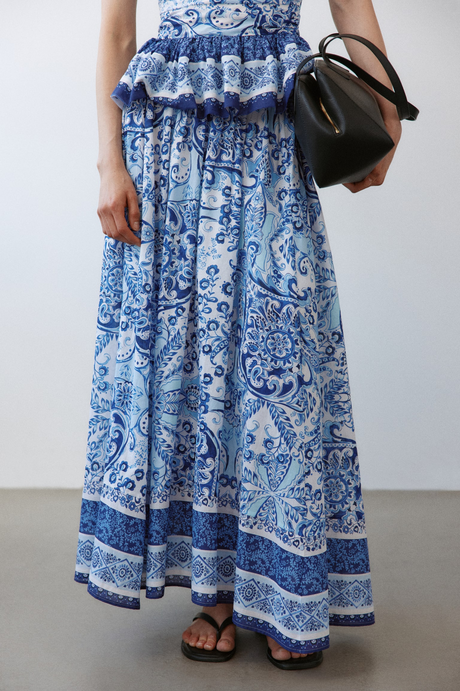 Женская юбка H&M Printed Maxi, цвет: Синий — фото 4