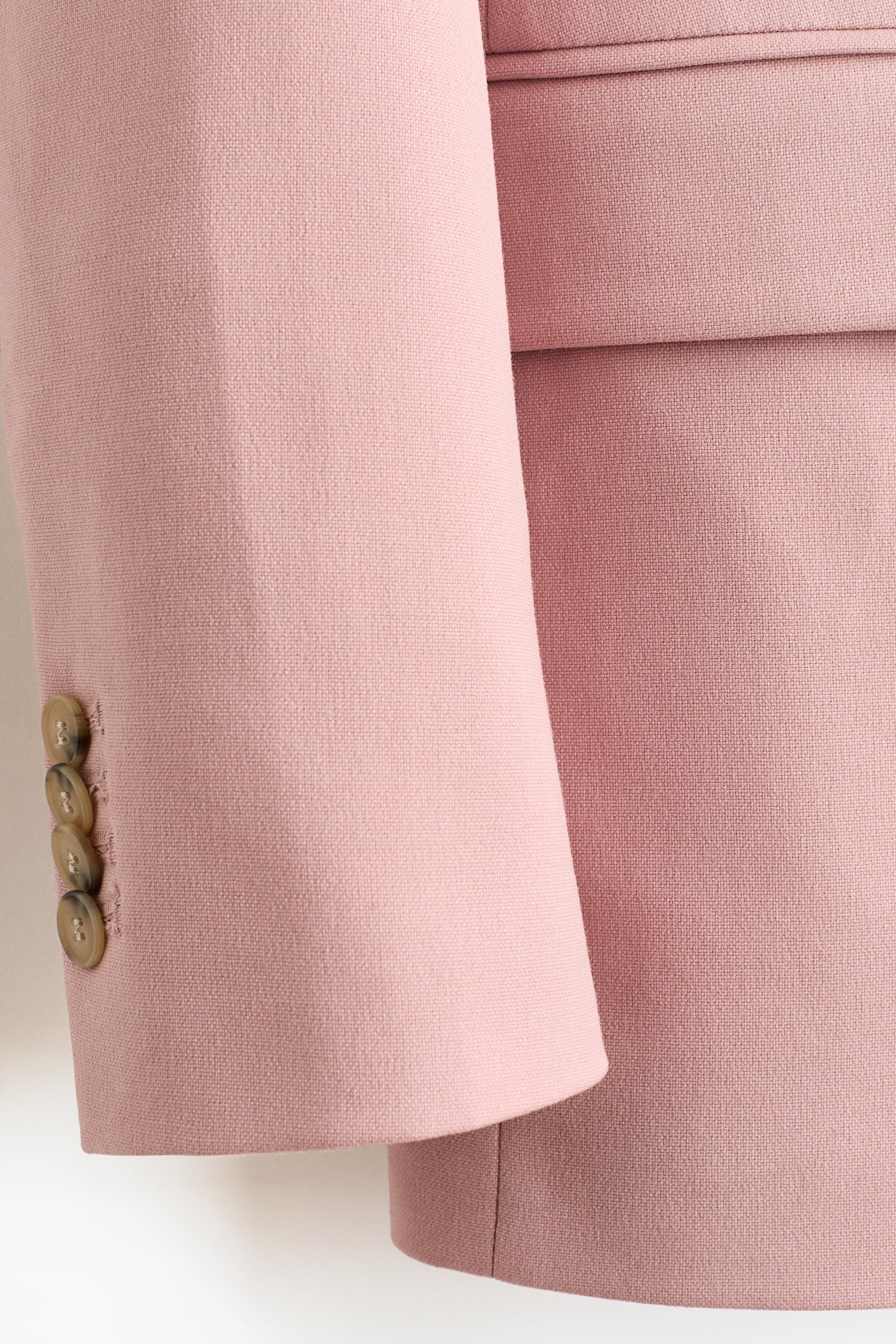בלייזר עם כפתרה כפולה - ורוד בהיר/בז' בהיר - 6