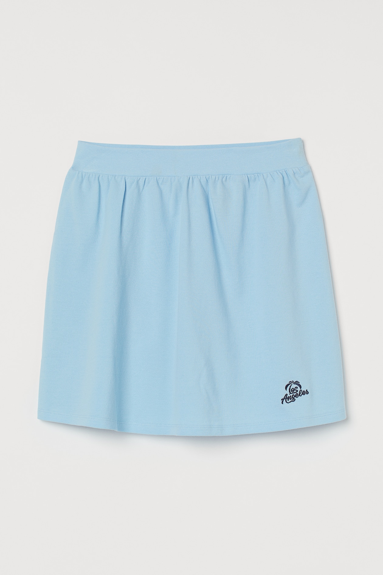 Piqué Skirt - High waist - Short - Light blue - Ladies | H&M US