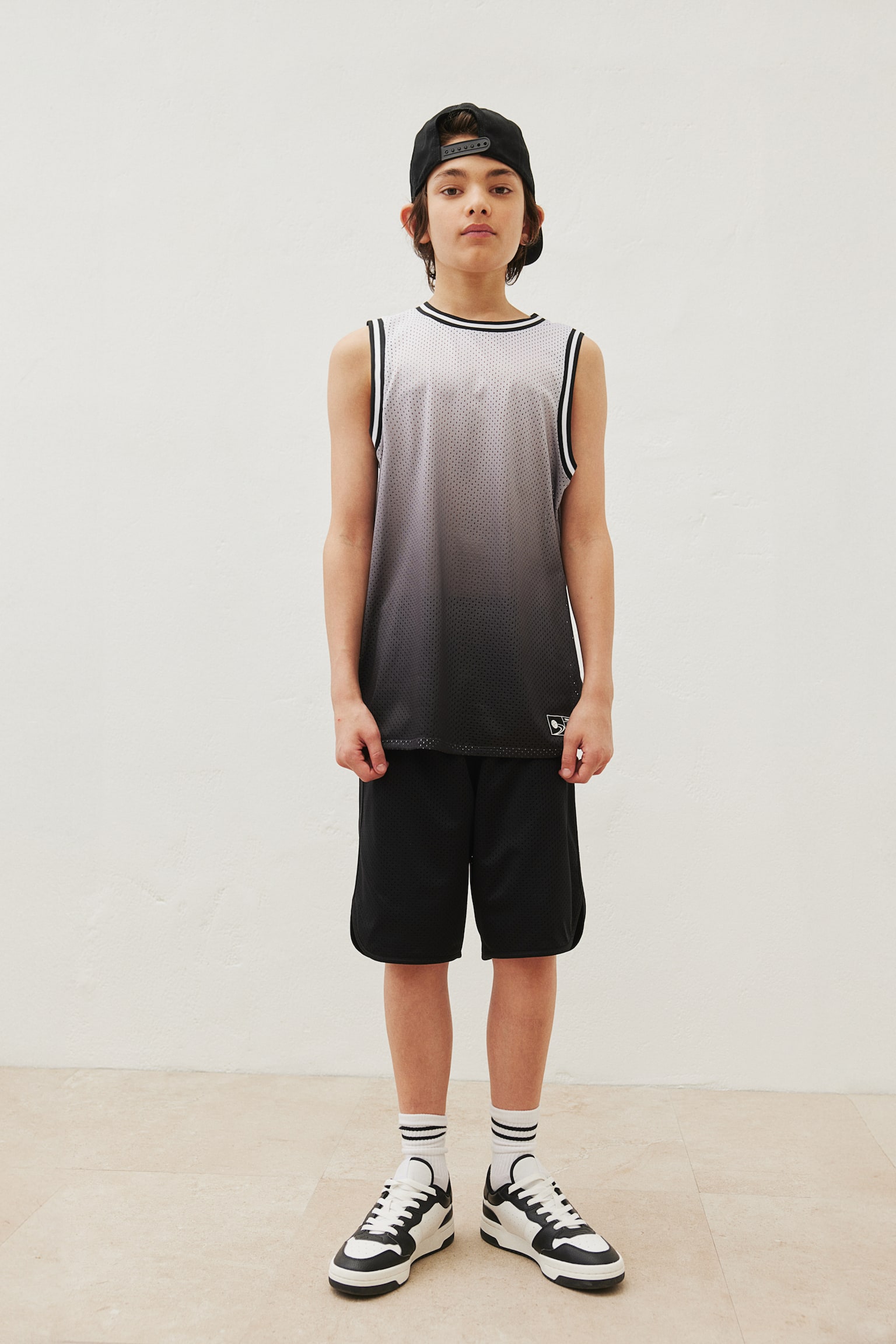 Basketball Tank & Shorts Set - Grey/Black/Bright green/Move 90 - 2