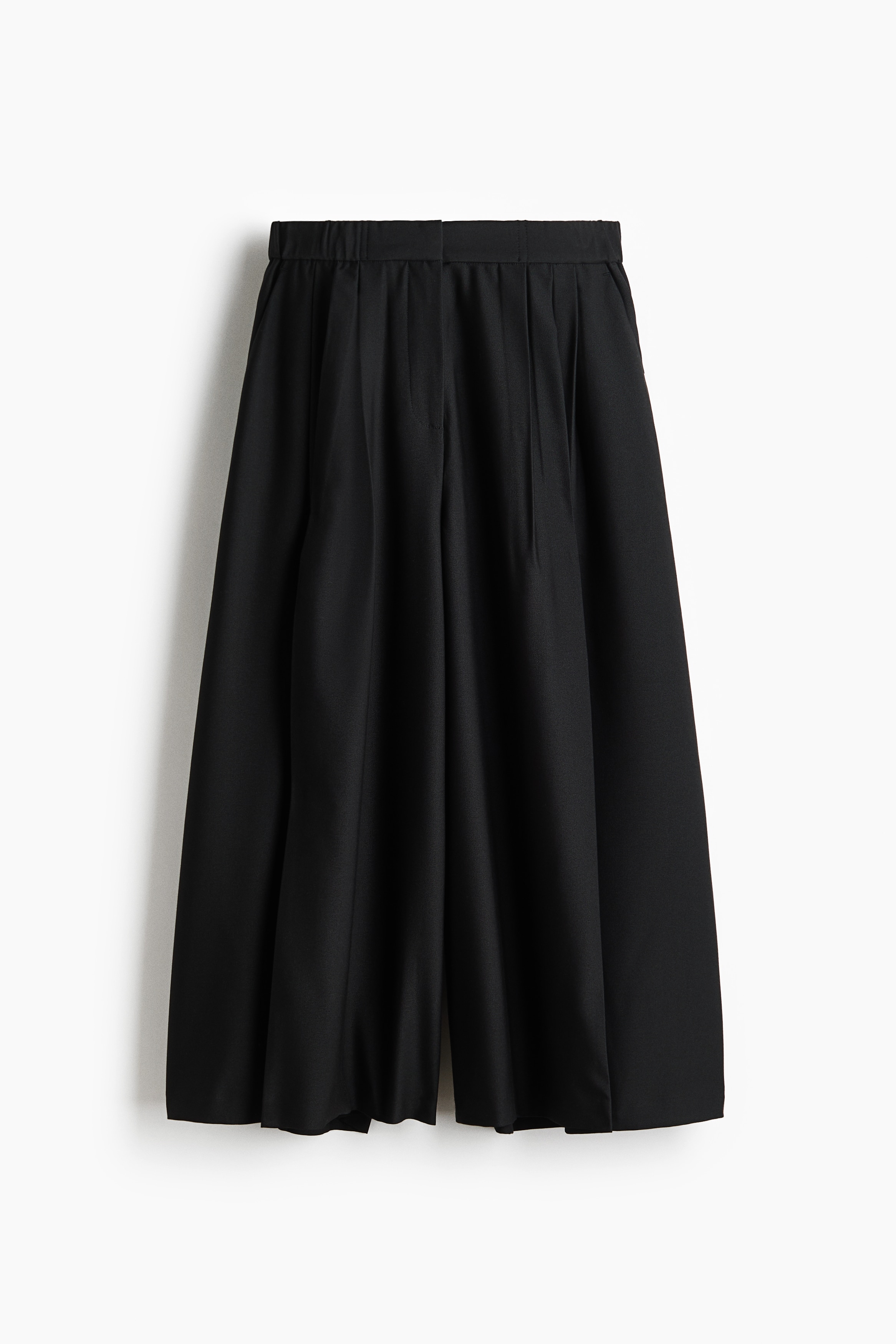 Pantalón culotte plisado - Negro