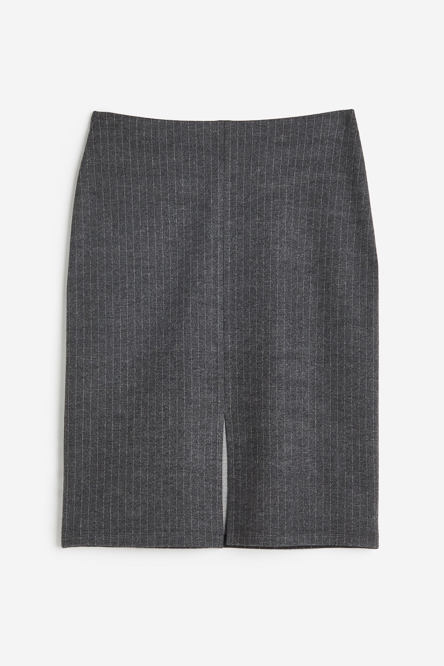 Slit-hem skirt - Dark grey/Pinstriped/Black/Pinstriped - 1