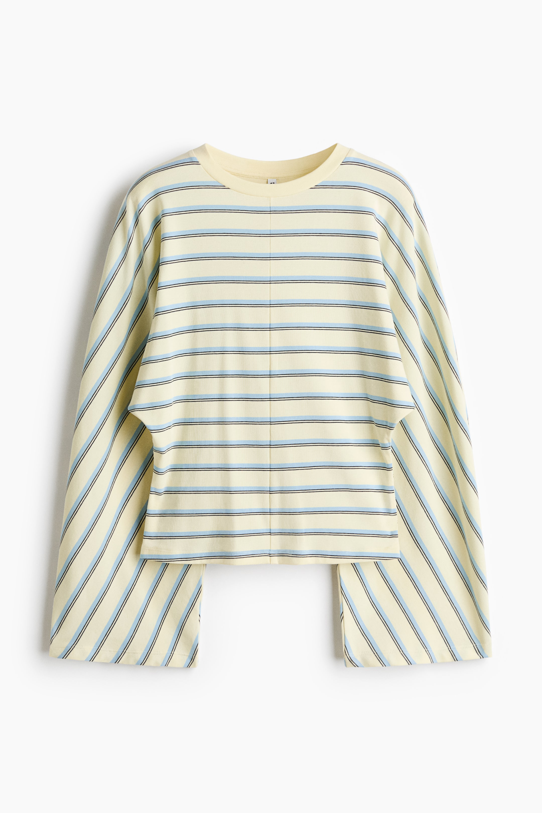 View larger image: Batwing-sleeved jersey top - Light yellow/Striped - Ladies | H&M 1