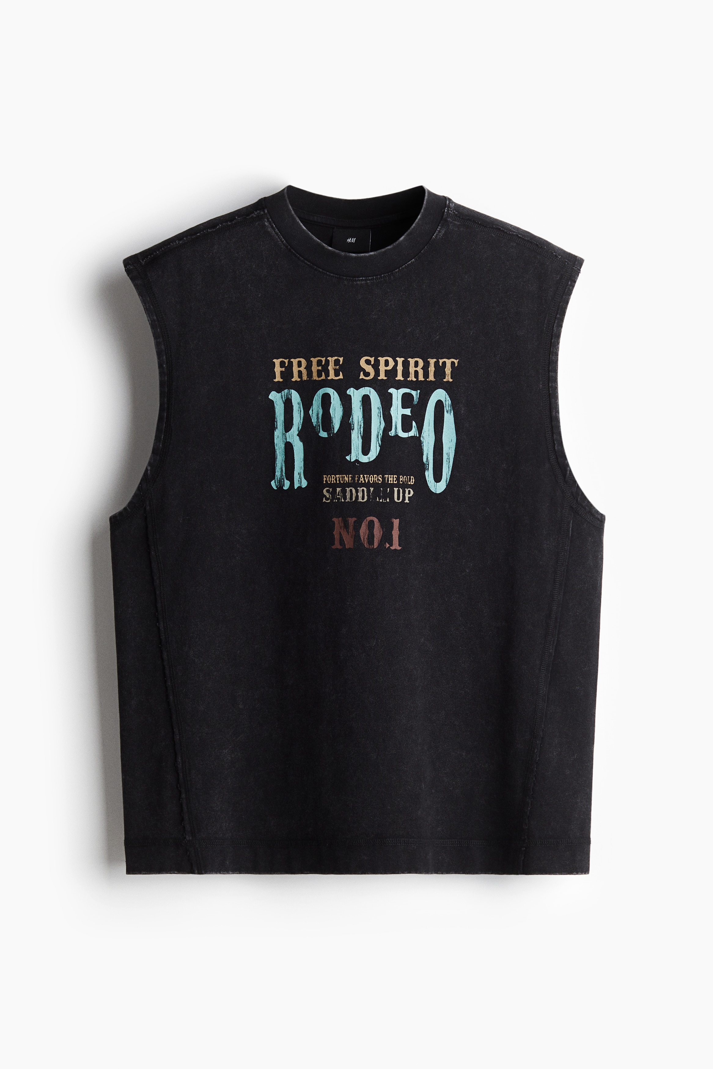 ルーズフィット プリントノースリーブTシャツ - ブラック／Rodeo/ホワイト/セージグリーン／Rodeo