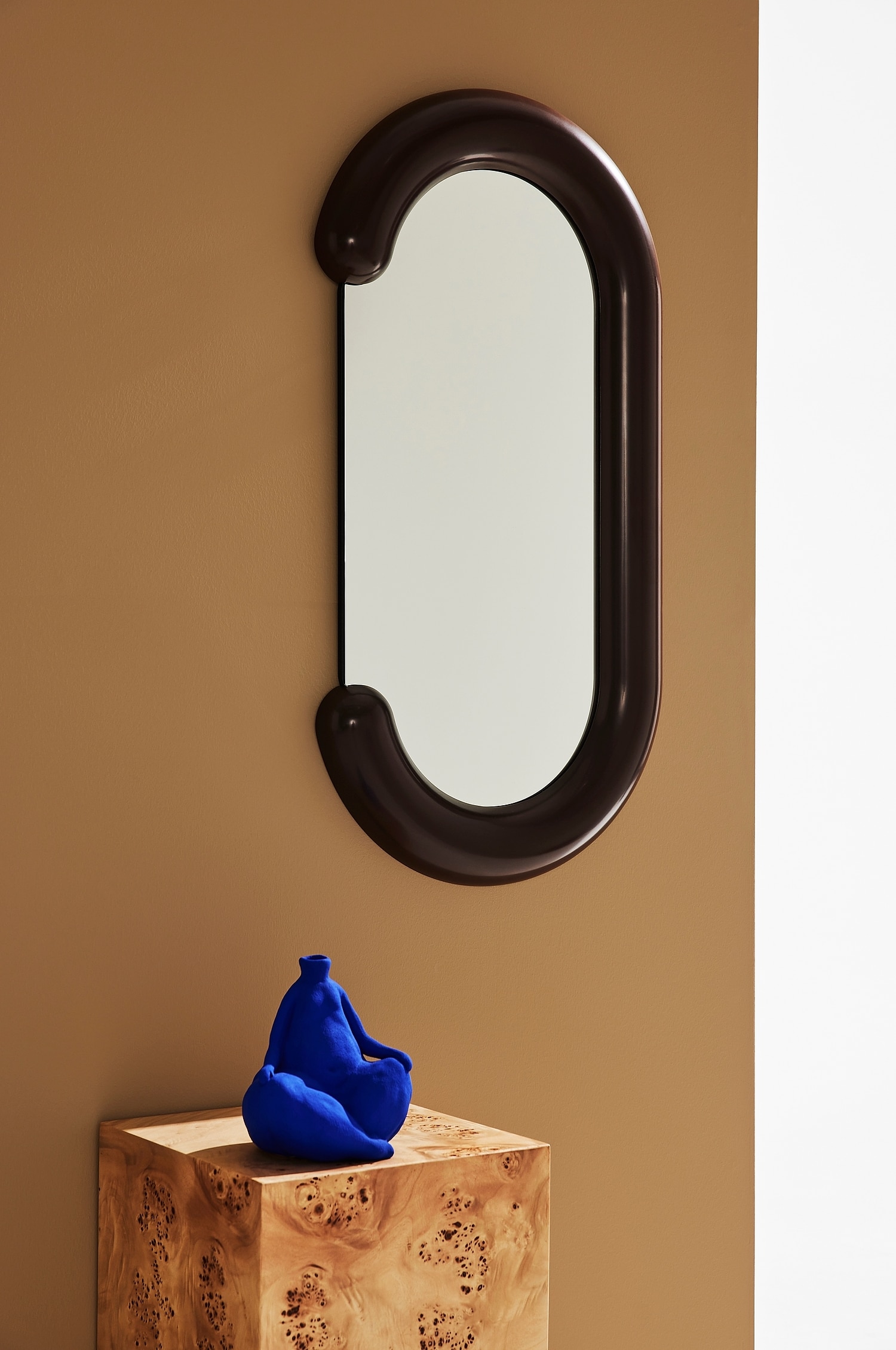 Specchio Fred - Marrone Cioccolato/Crema/Rosso