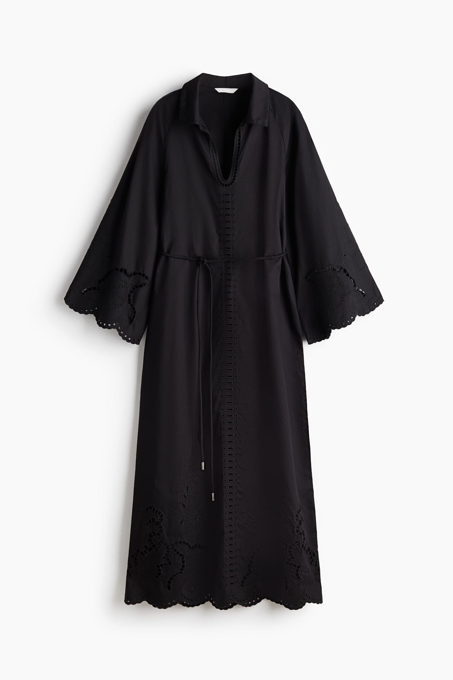 Vestido en bordado inglés - Negro - 1