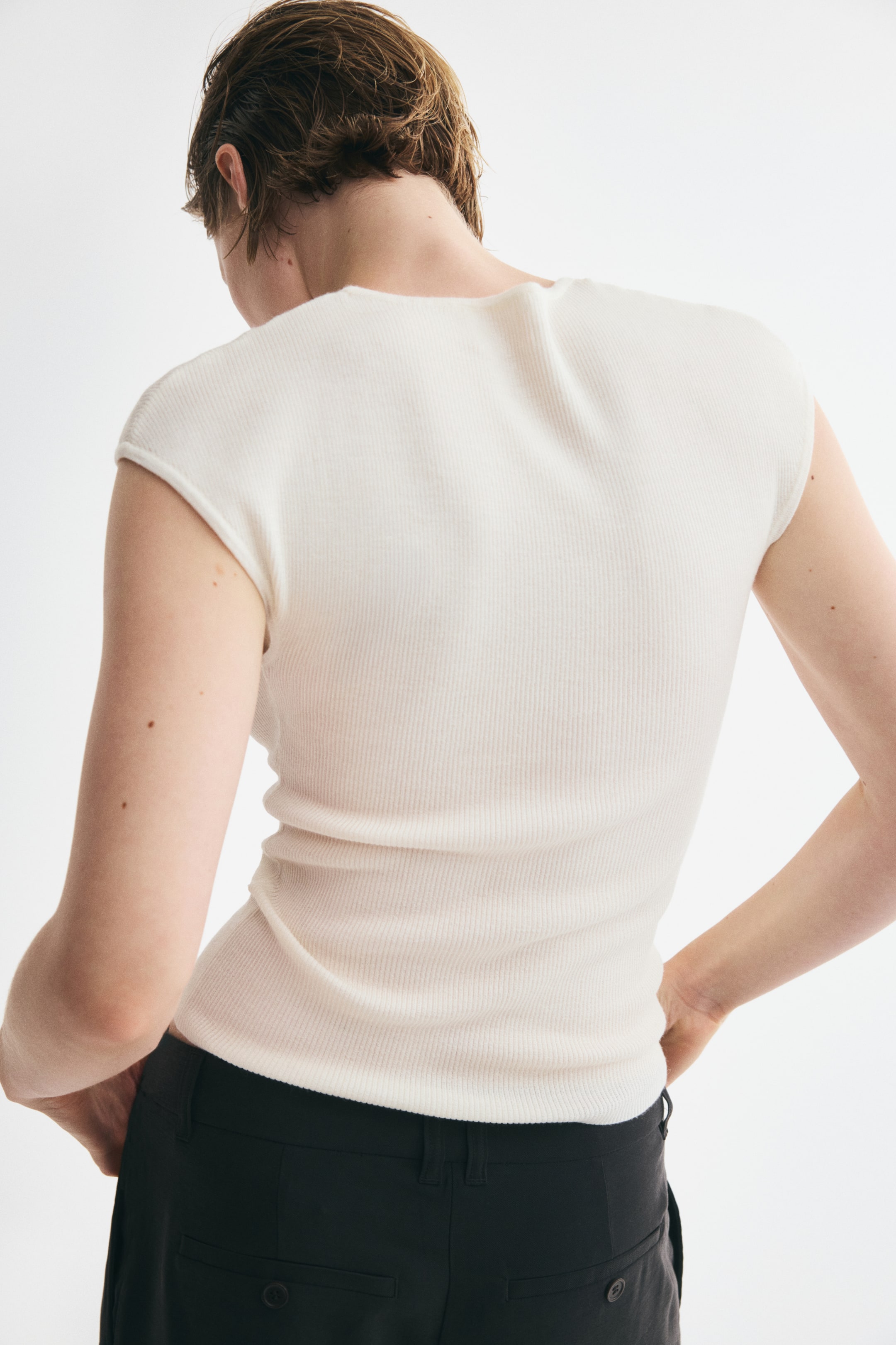 Rib-Knit Silk-Blend Top