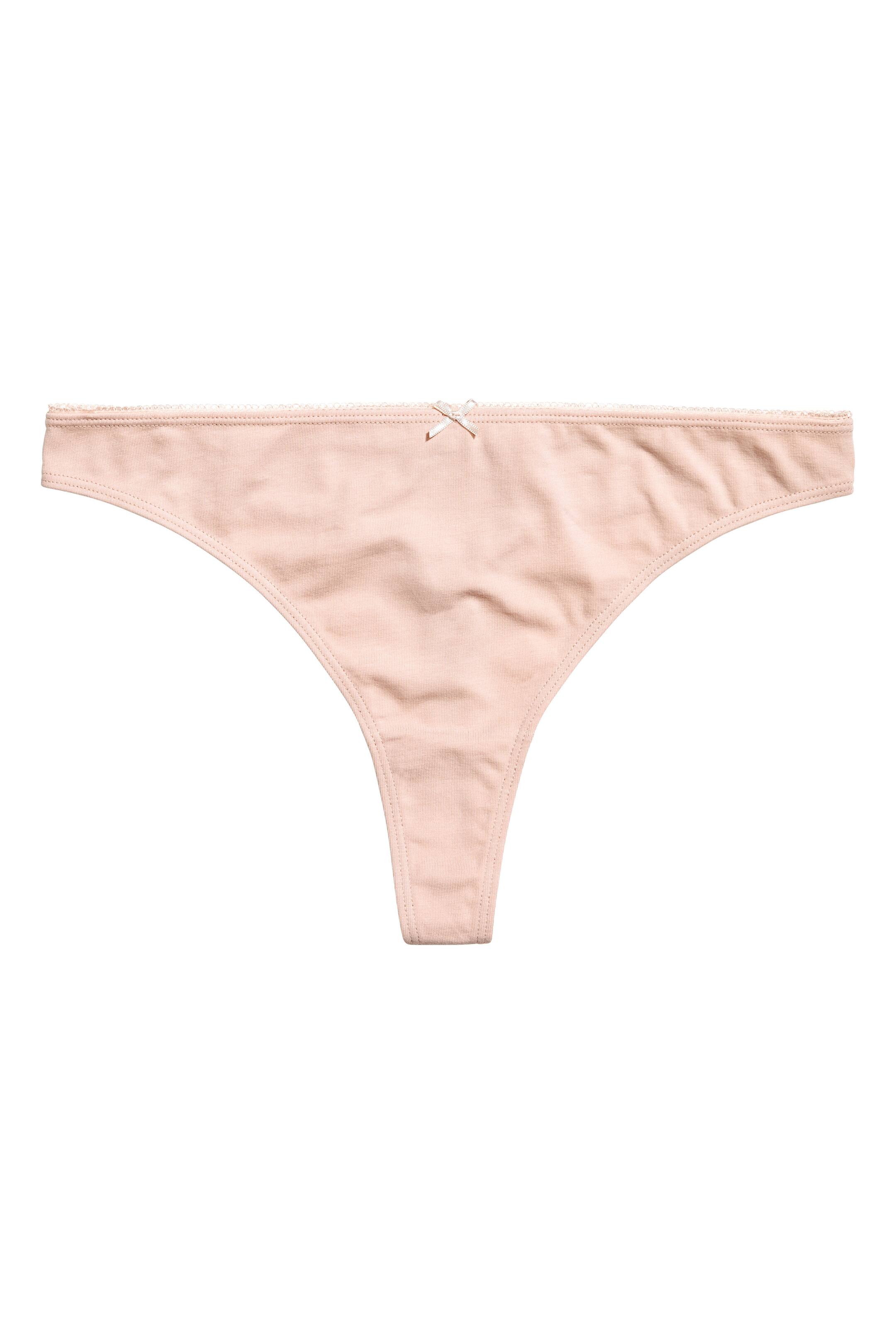 Näytä suurempi kuva: 3 kpl thong-alushousuja - Harmaameleerattu - NAISET | H&M FI 1