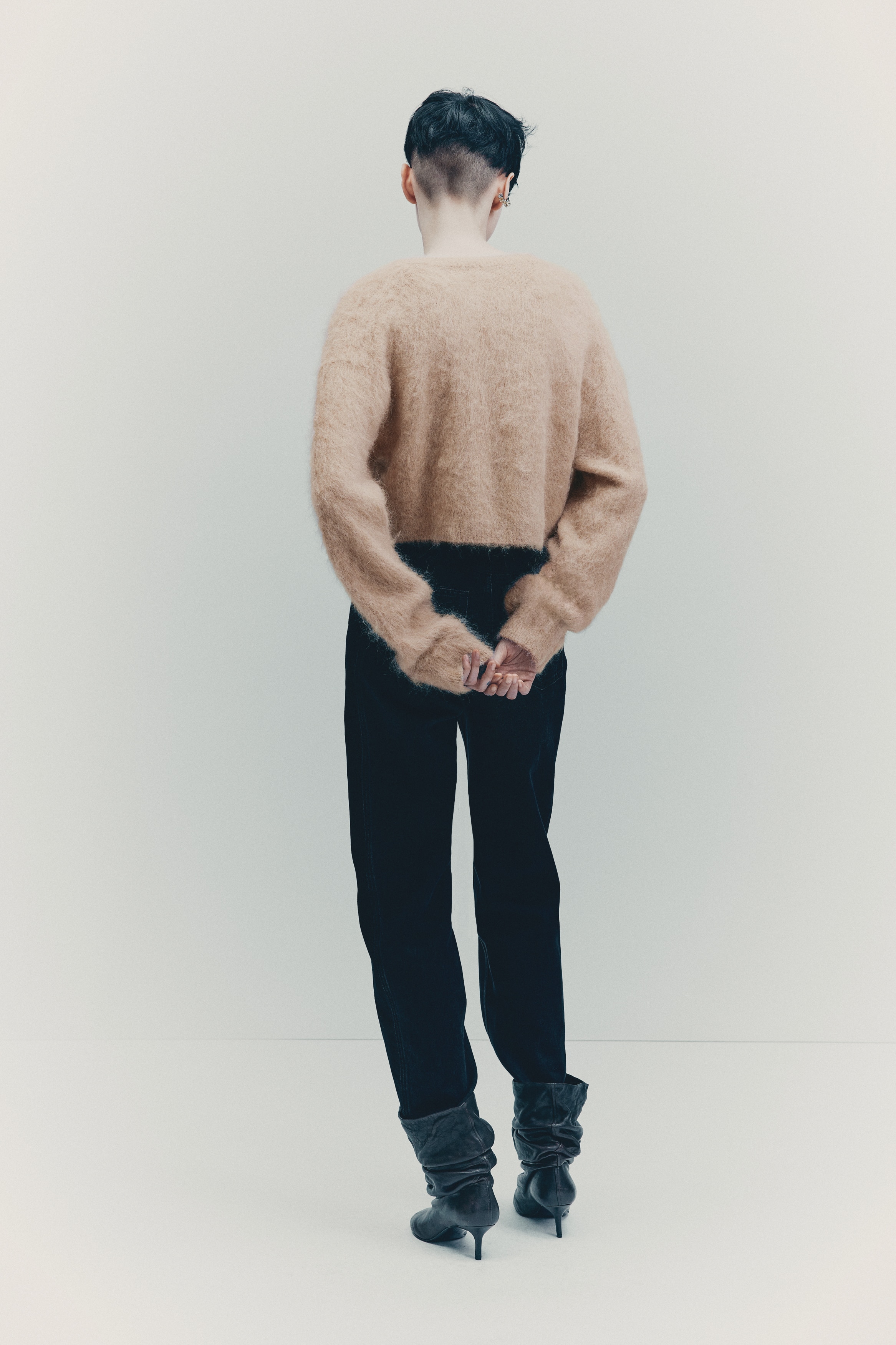 Alpaca-blend cardigan