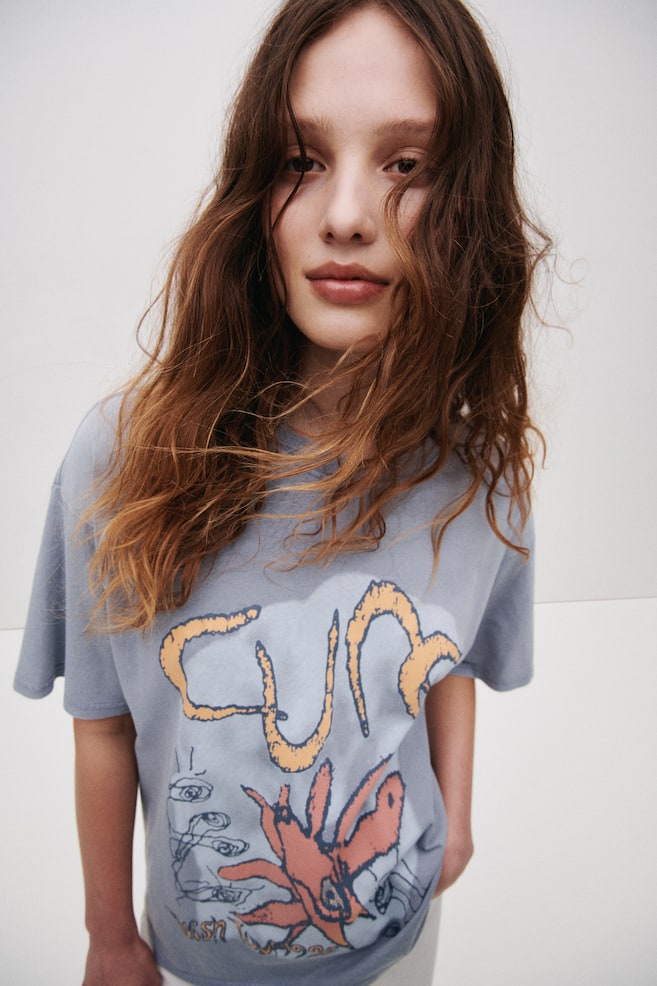 Oversized print-motif T-shirt - Light steel blue/The Cure/Cream/Pacha/Dark brown/Pacha/Orange/Pacha/Blue/Degas/Light beige/Monet/Green/Woodstock/Powder pink/The Doors/Black/Pink Floyd/Grey/Capri/Light orange/Grateful Dead/Dark grey/Nirvana/Beige/The Smashing Pumpkins - 2