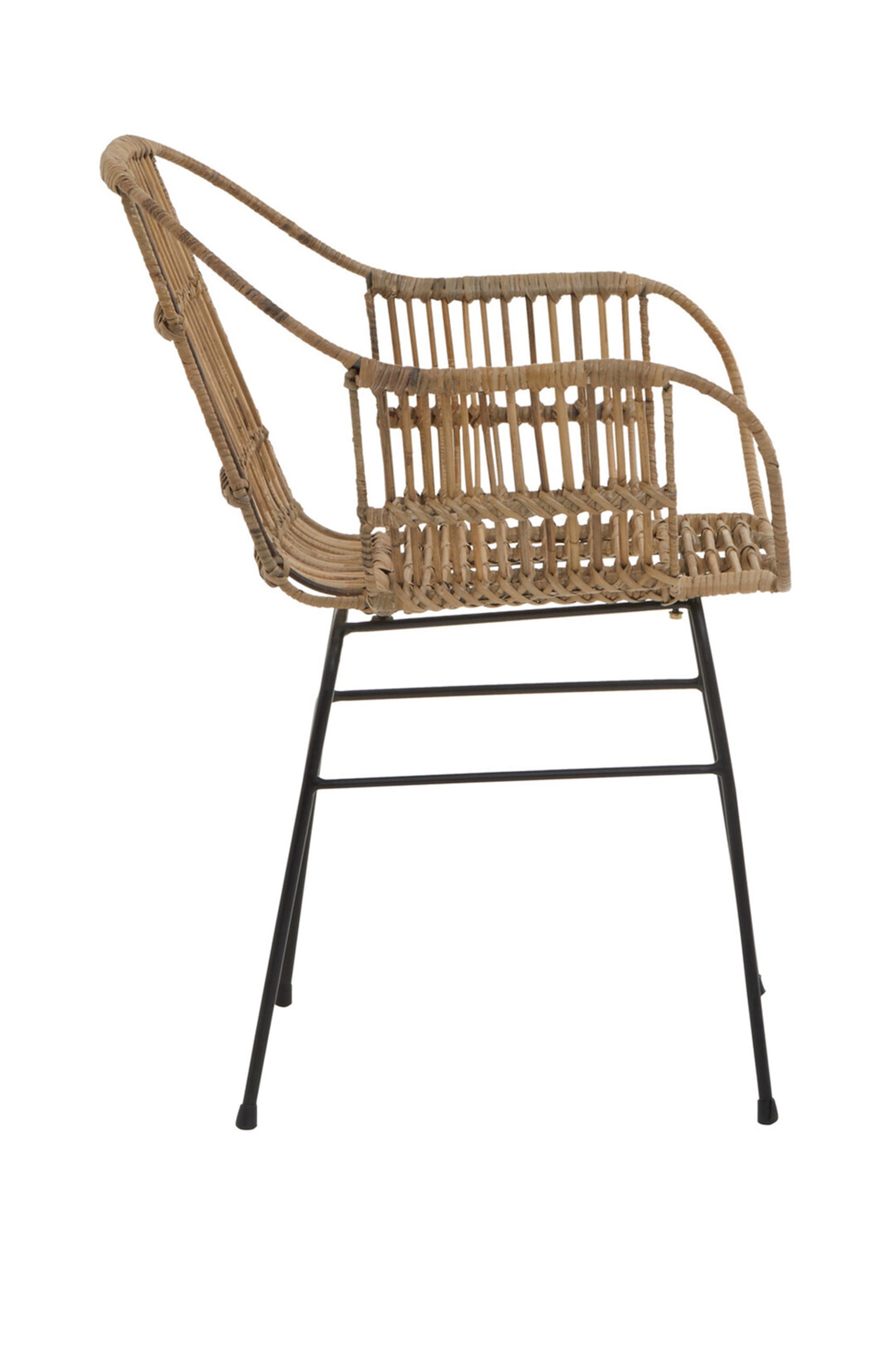 Java Rattan And Metal Armchair Chair - Natural - 5