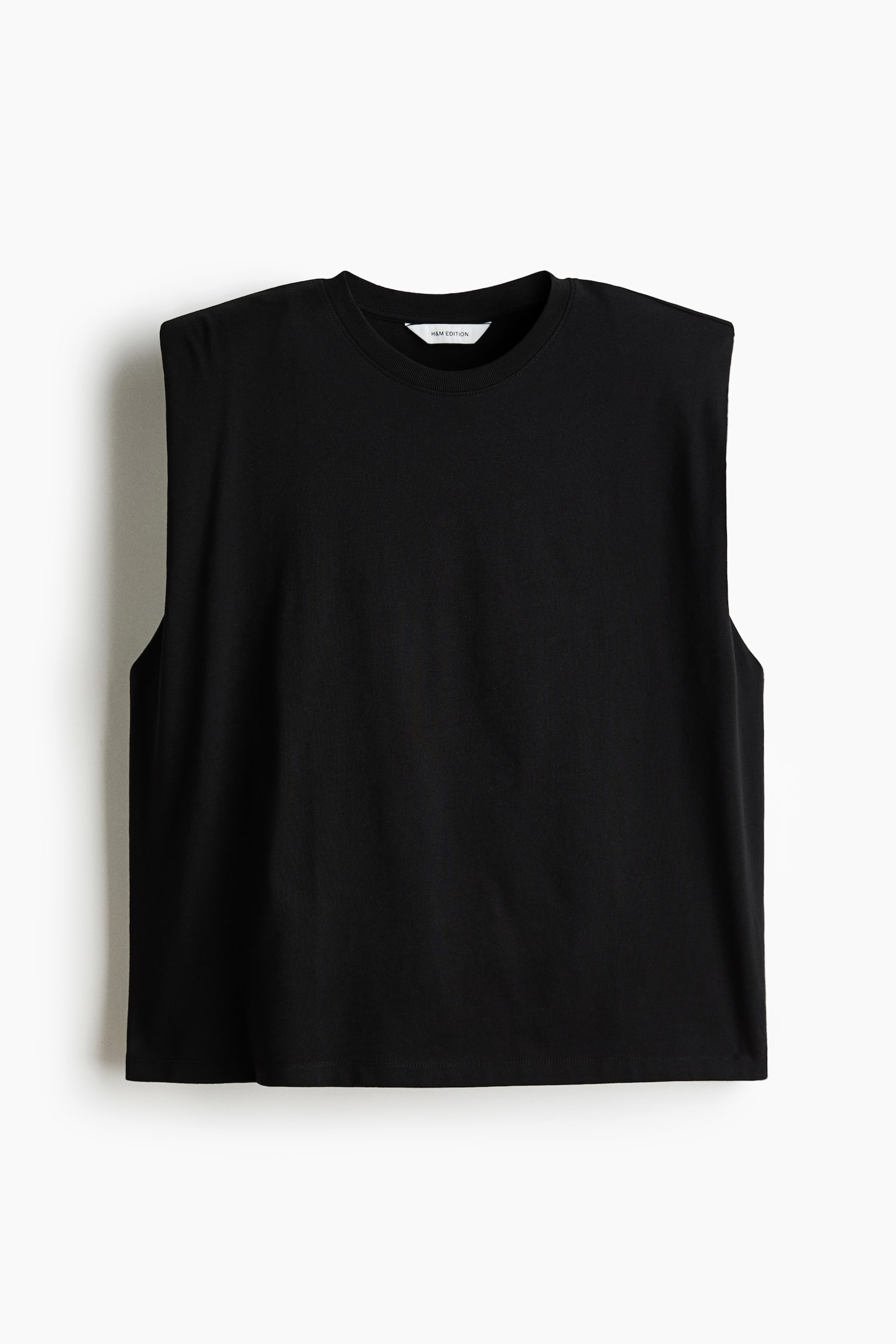 Tanktop med axelvaddar - Svart/Crèmevit