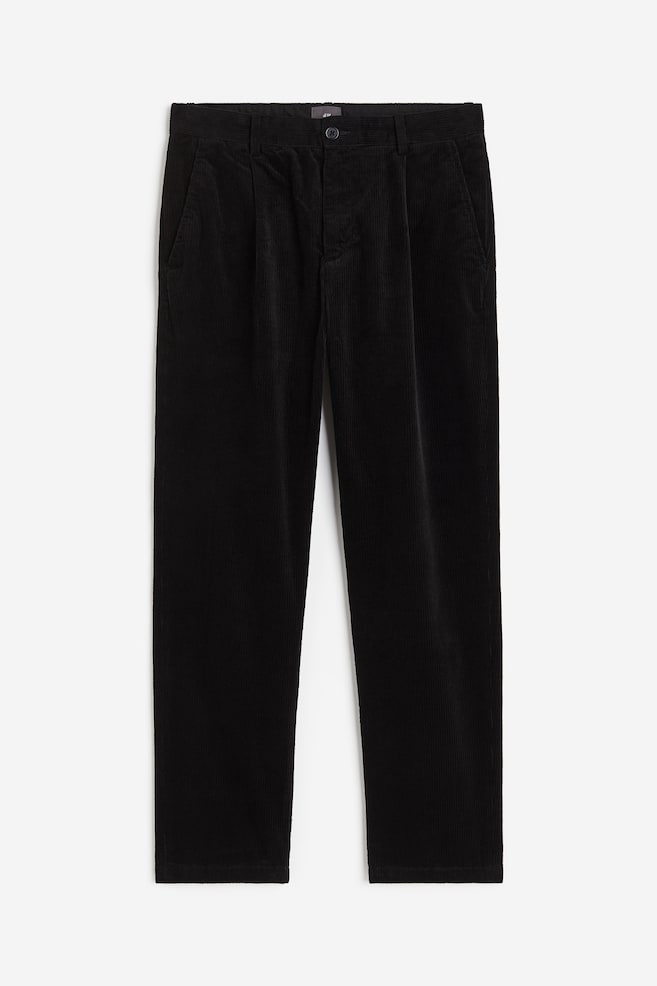 Regular Fit Corduroy trousers - Black/Cream/Sage green - 2