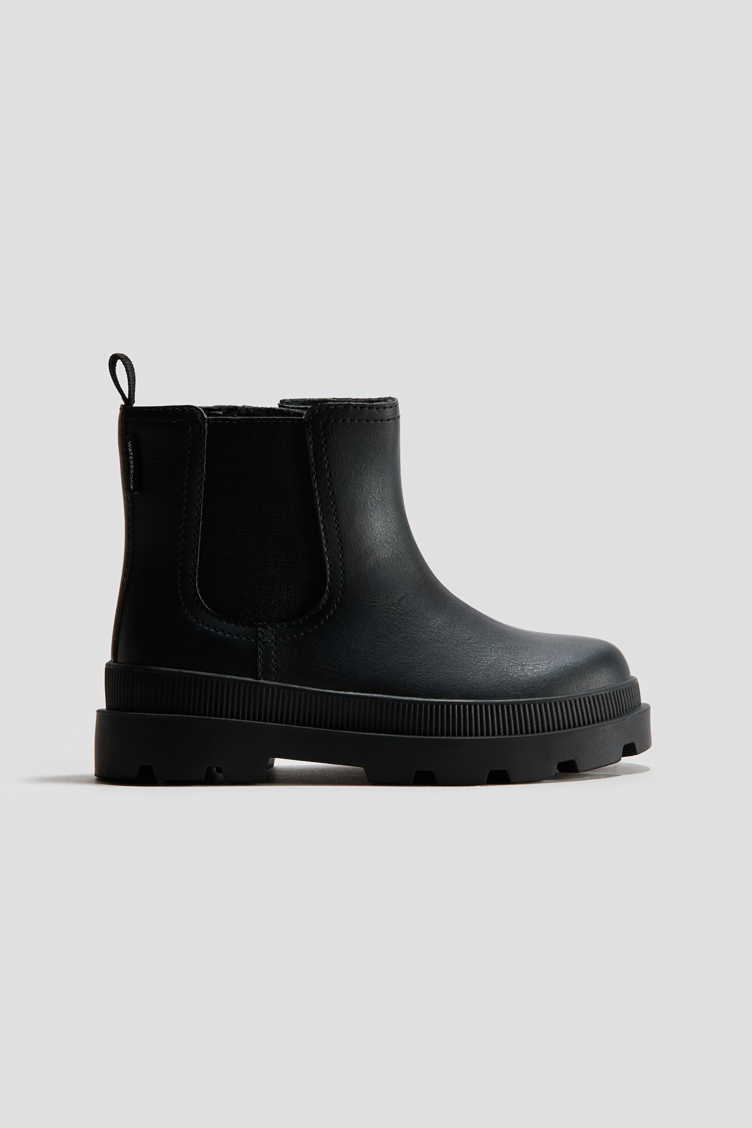 Warm-lined waterproof boots - Black/Dusty pink