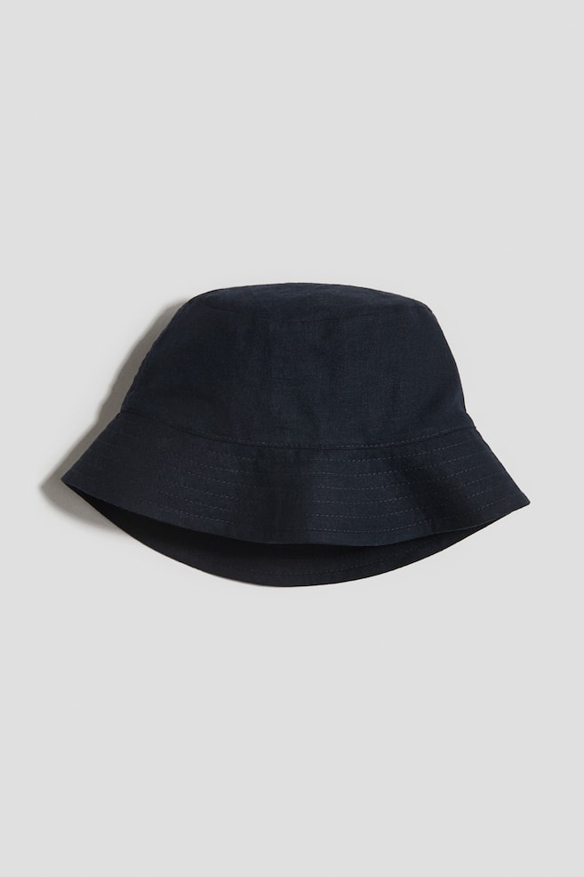 Twill bucket hat - Navy blue/White - 1