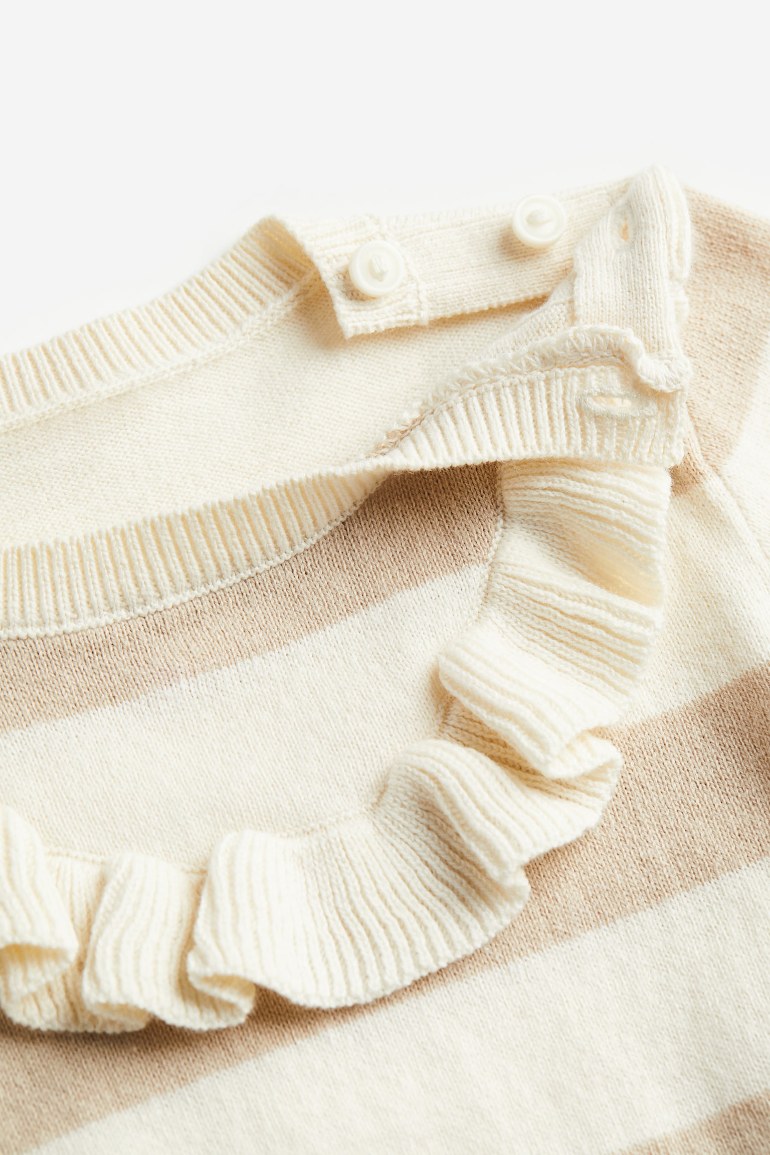 Jacquard Knit Sweater - Light beige/Stripe - 2