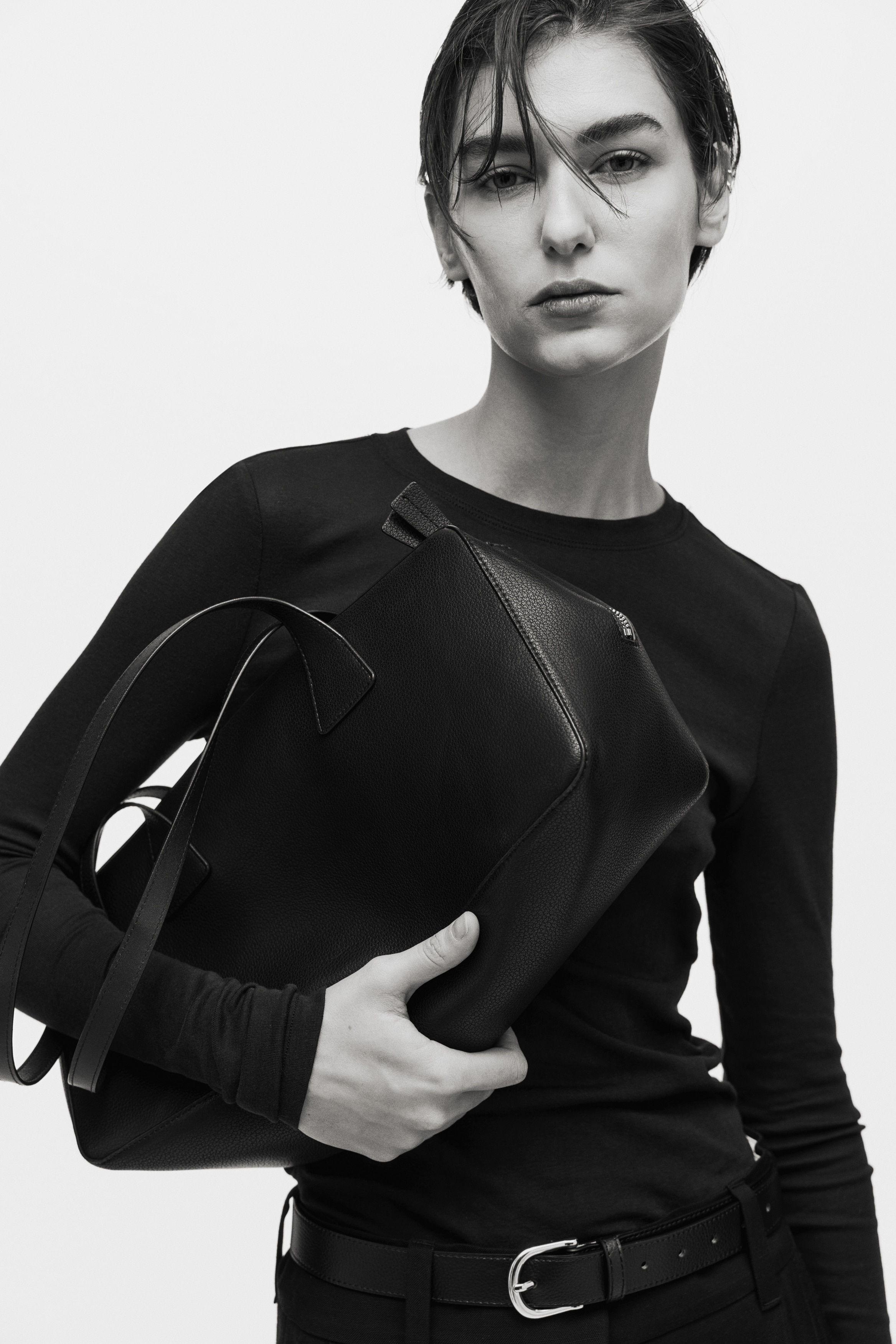 Maglia in jersey di cotone pima - Nero/Bianco/Beige chiaro/Giallo pallido/Rosa polvere scuro