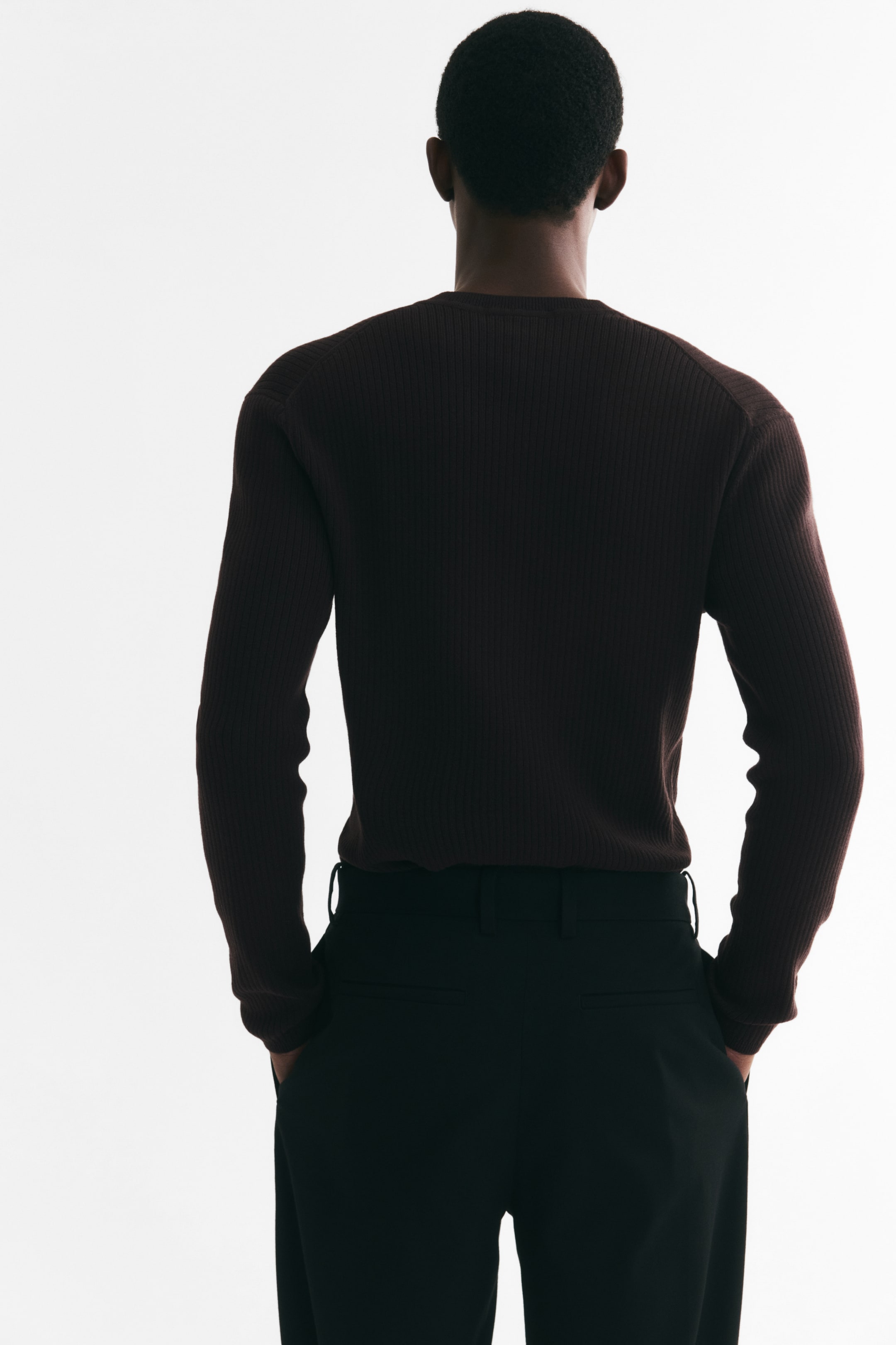 Slim-Fit Ribbed Henley Shirt