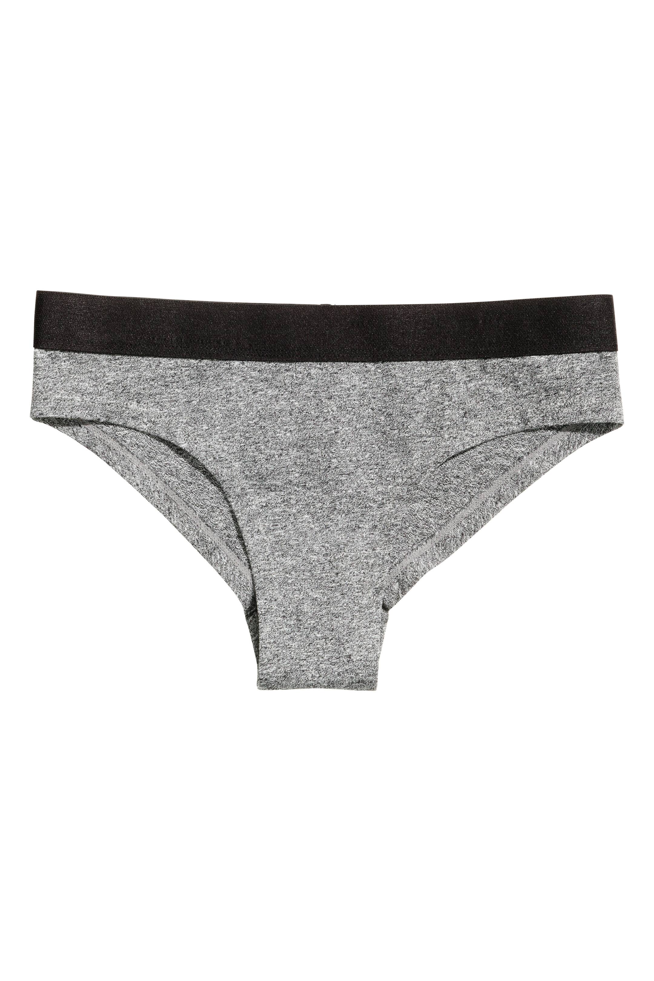 View larger image: 3-pack cotton-blend briefs - Black marl - Ladies | H&M GB 1