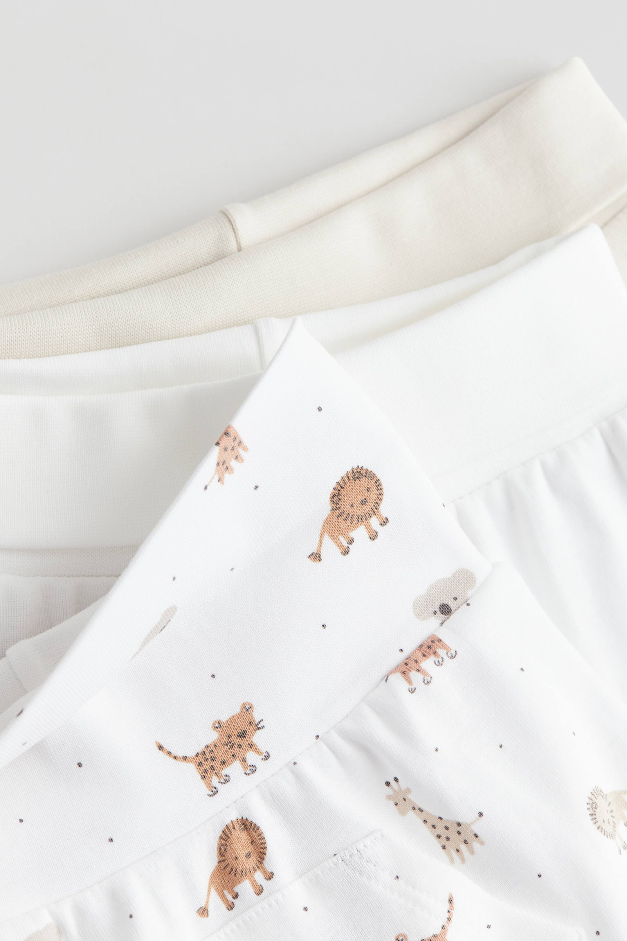 3-pak shorts i bomuldsjersey - Hvid/Dyr - BØRN | H&M DK