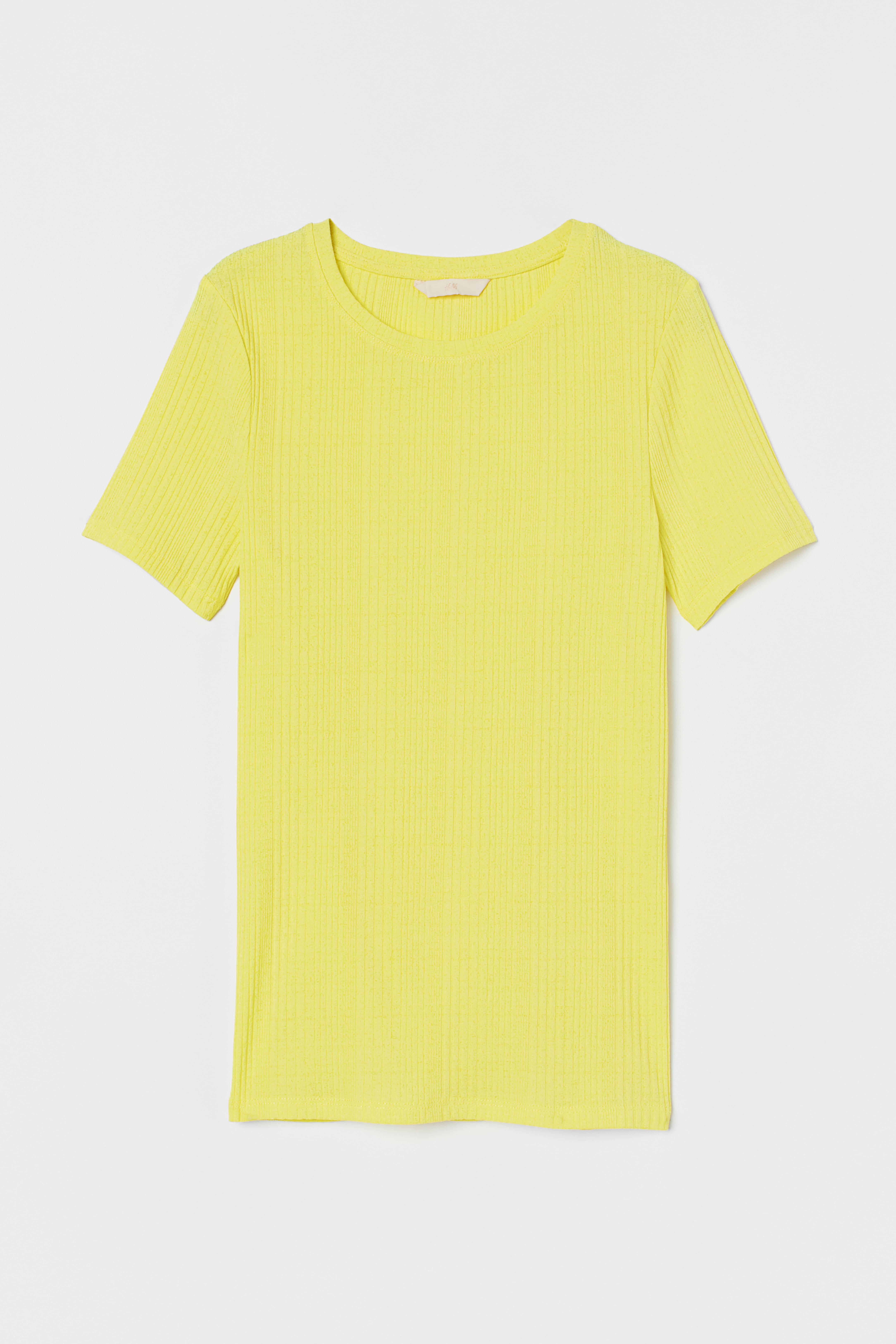 Ribbed top Neon yellow Ladies H M GB