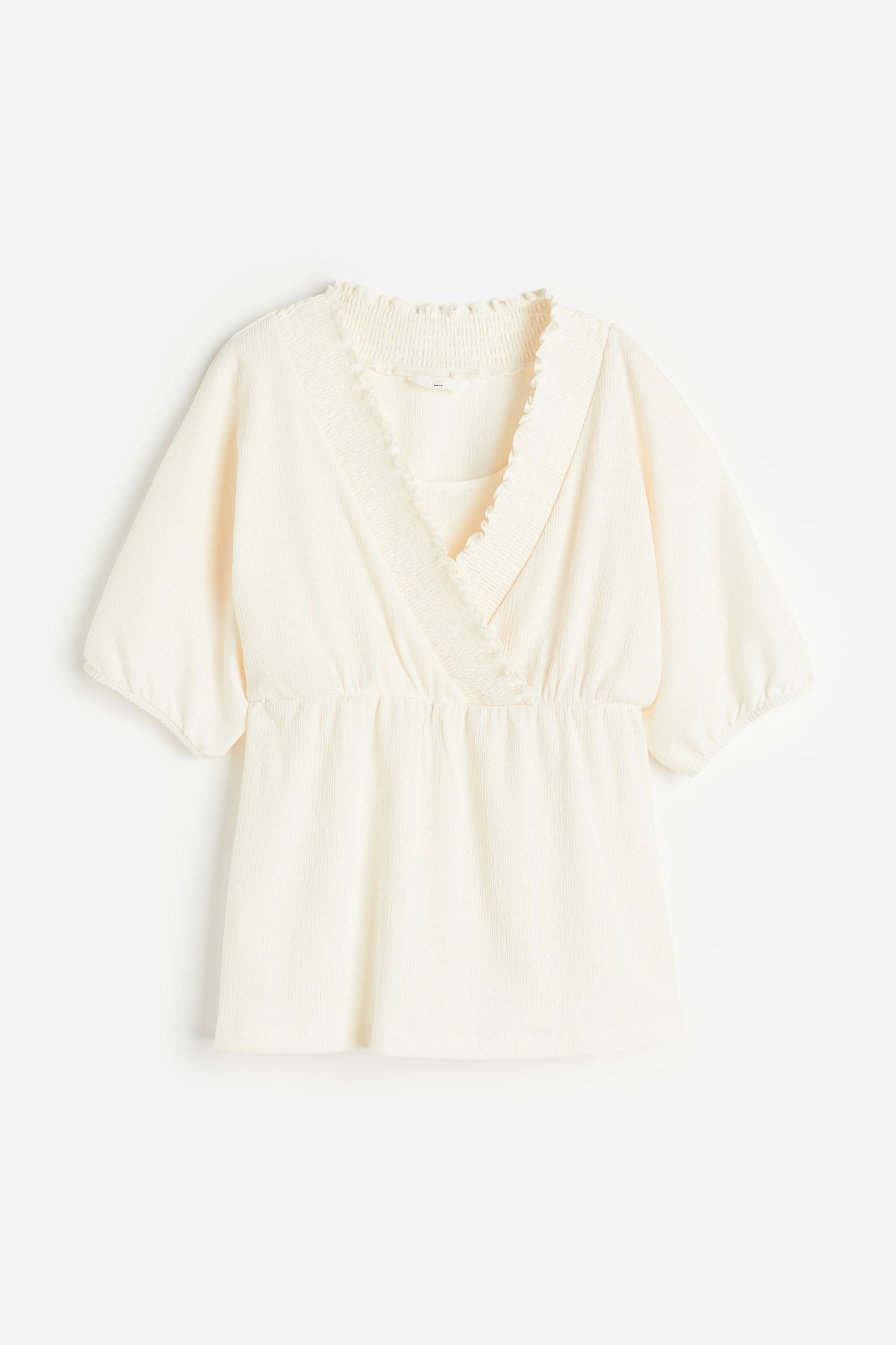 MAMA Crinkled Nursing Top - Cream - 1