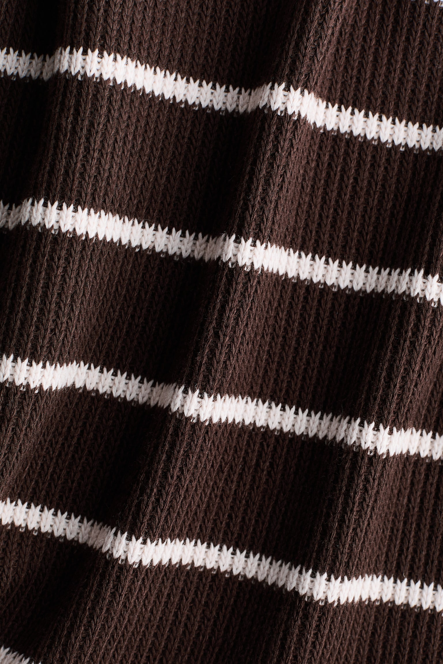 Rib-knit skirt - Dark brown/Striped - 4