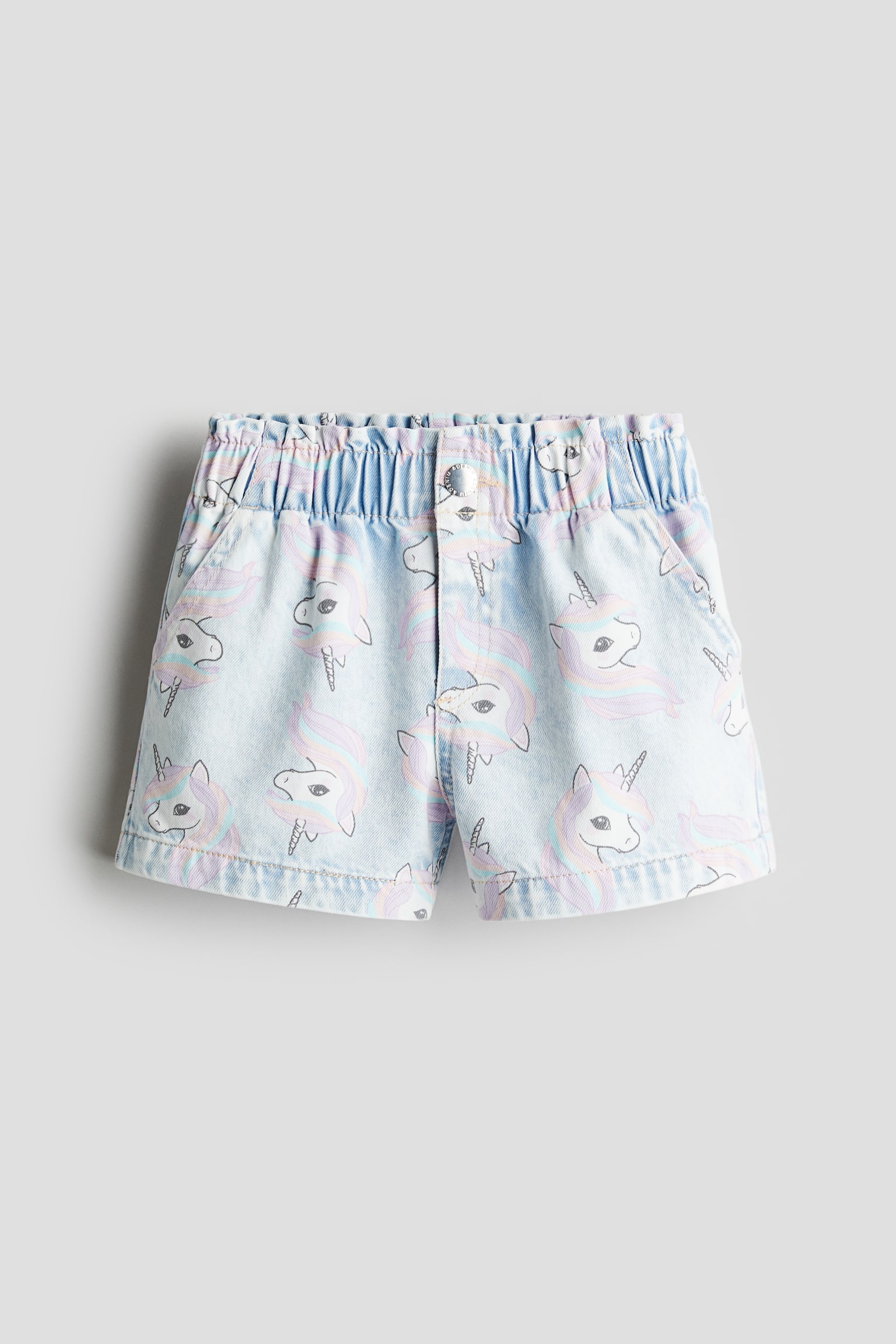 Loose Fit Denim Shorts - Light denim blue/Unicorns/Light pink/Light denim blue/Light beige/White - 1