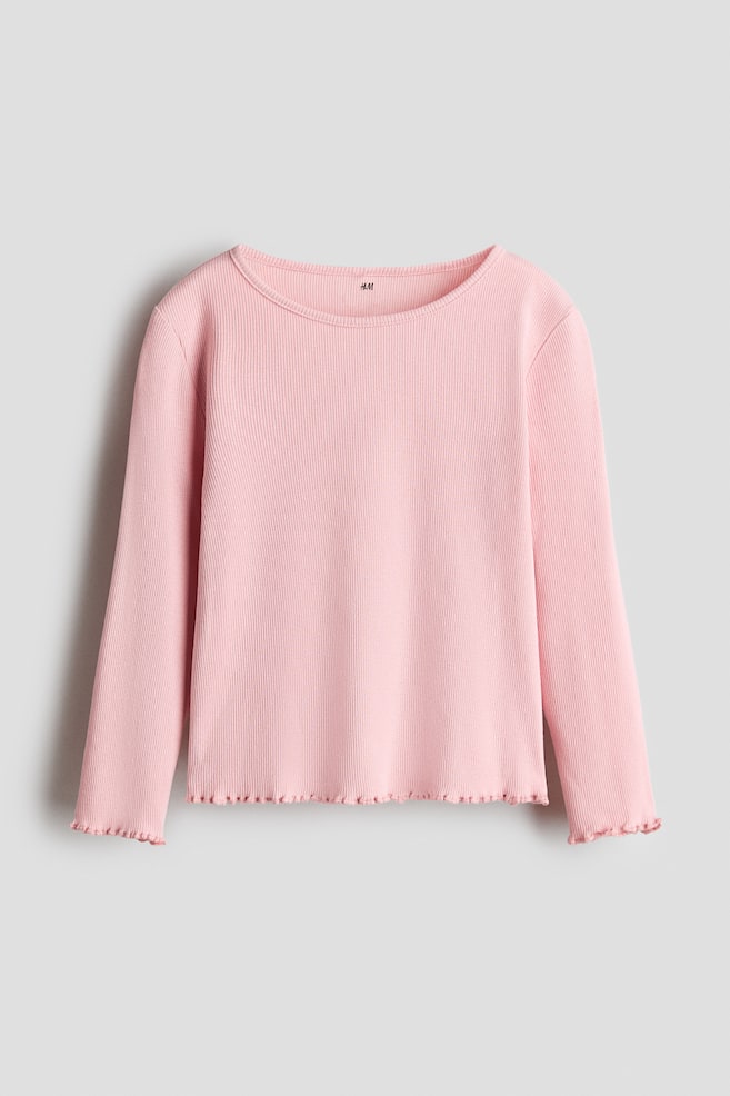 Maglia a maniche lunghe in jersey - Light pink - 1