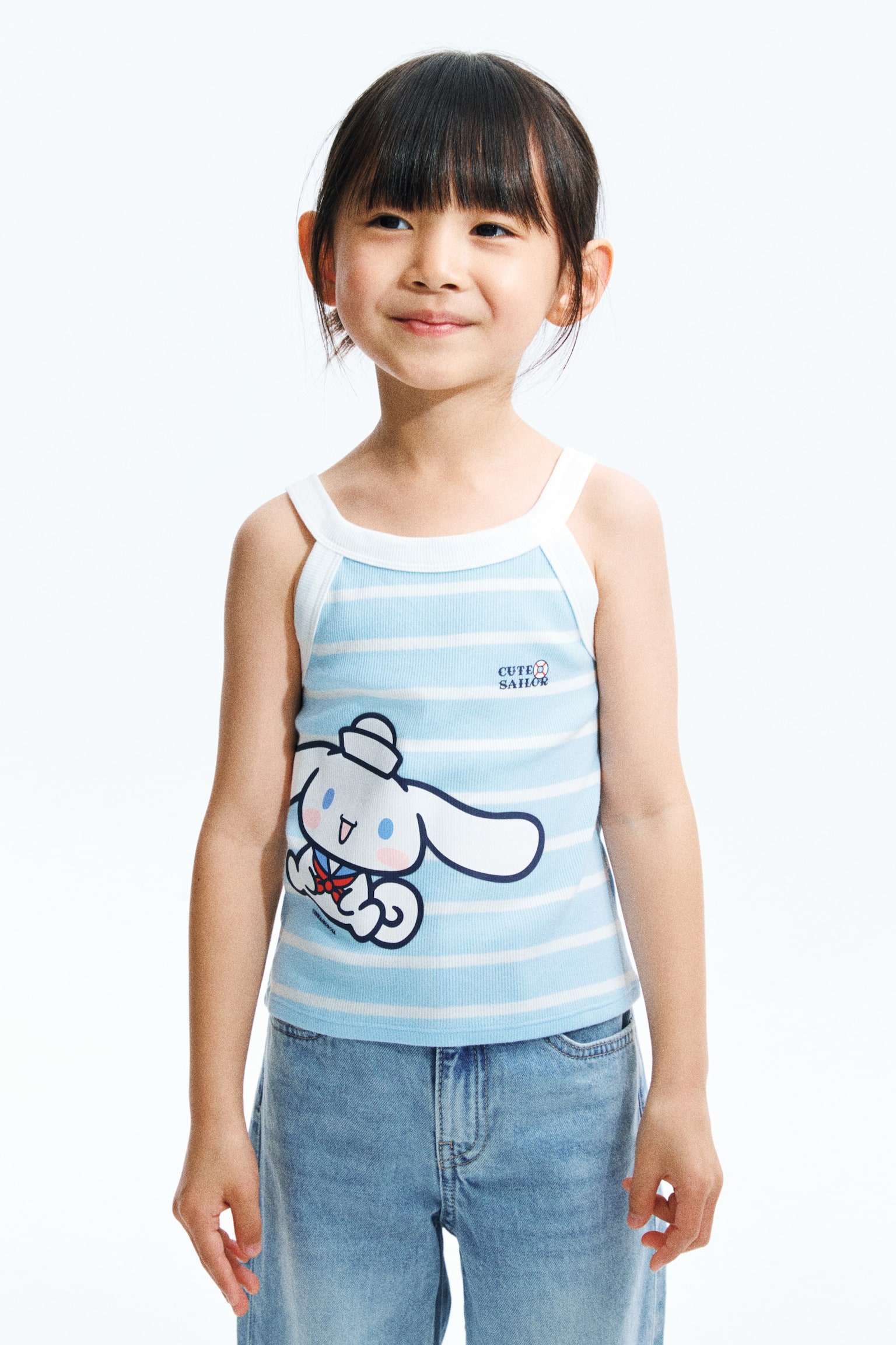 Ribbed Tank Top with Motif - Light blue/Cinnamoroll/White/Hello Kitty/Navy blue/Hello Kitty - 1