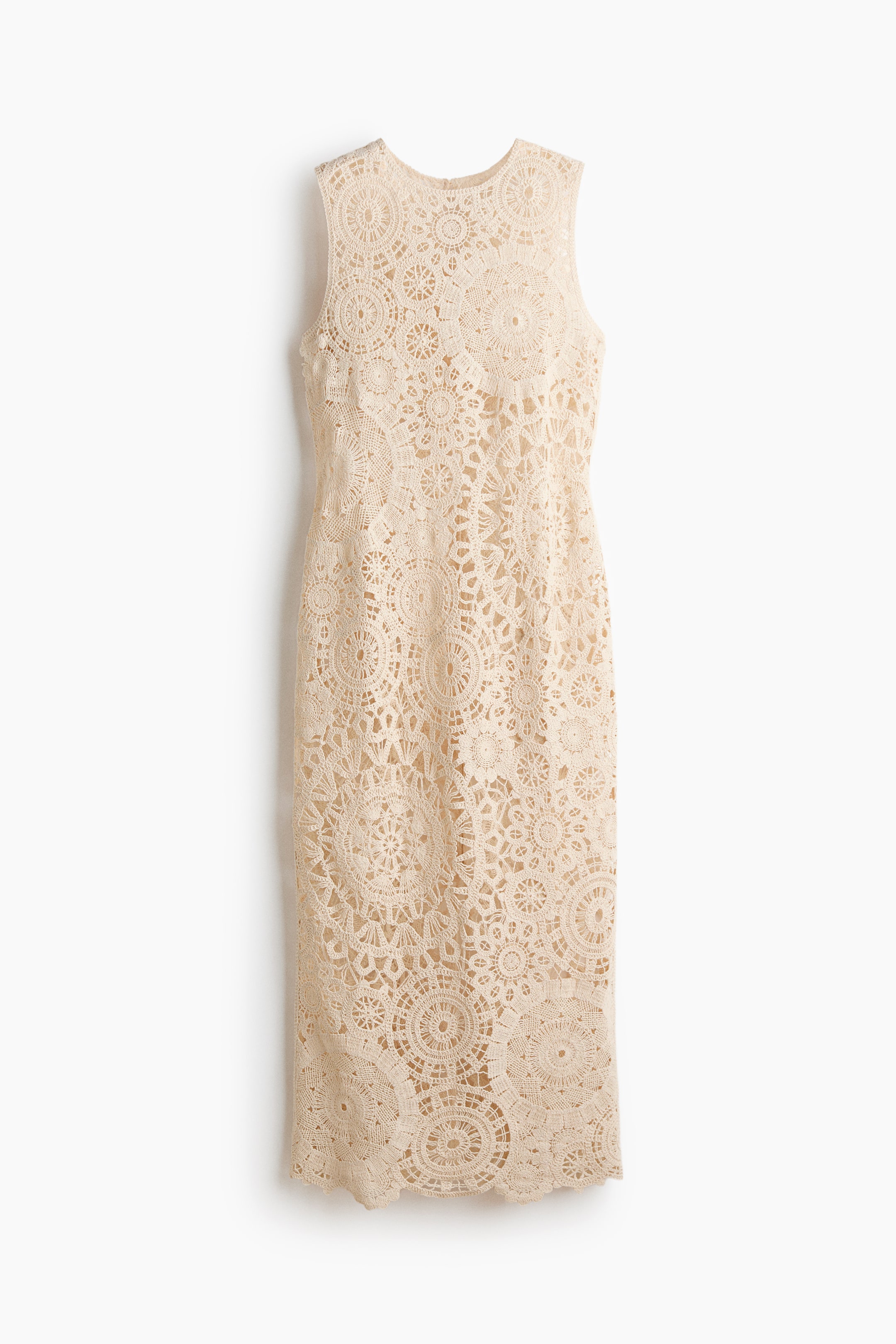 Crochet-Look Cotton Dress