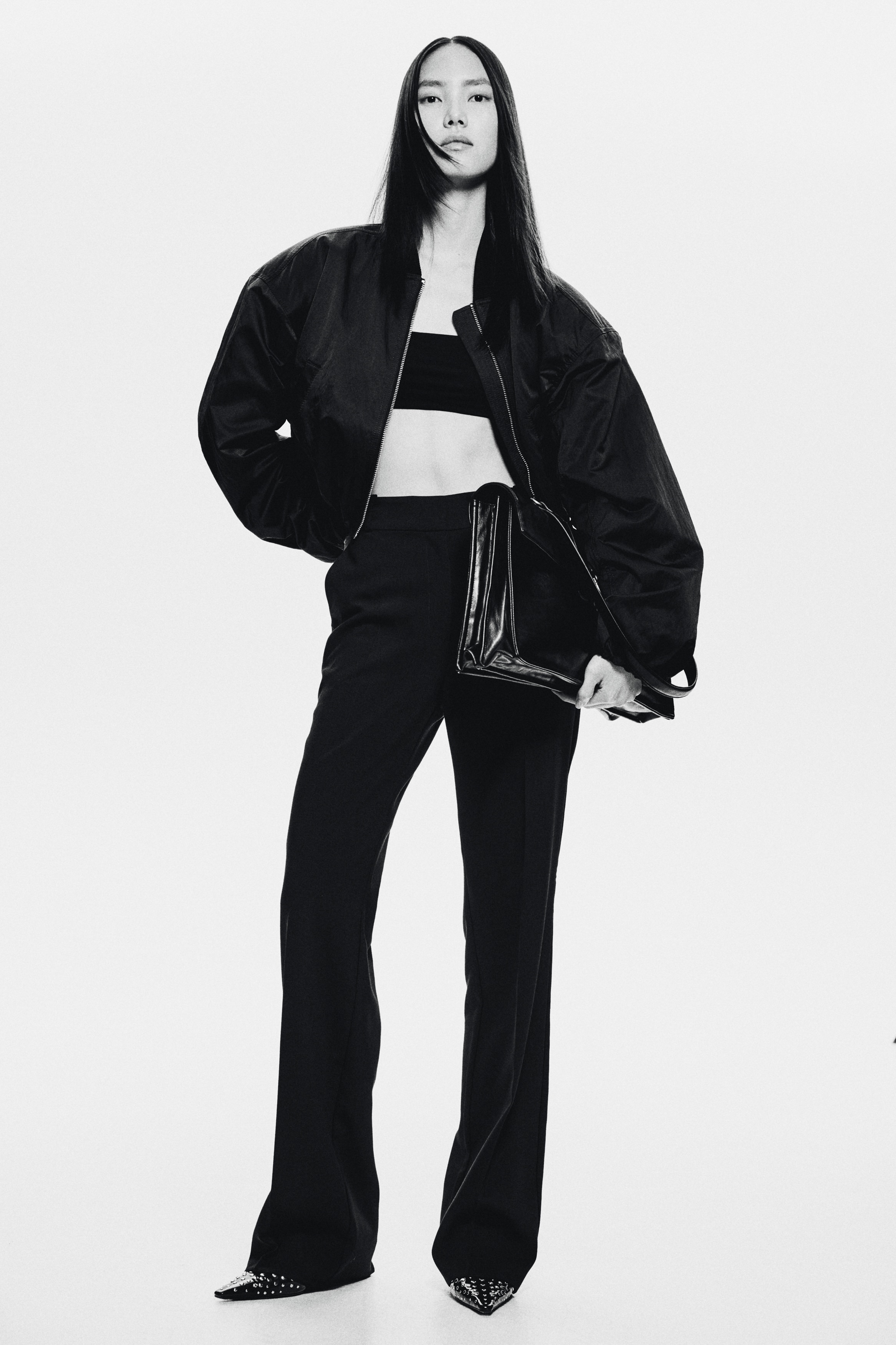 H & M - テーラードパンツ - ブラック