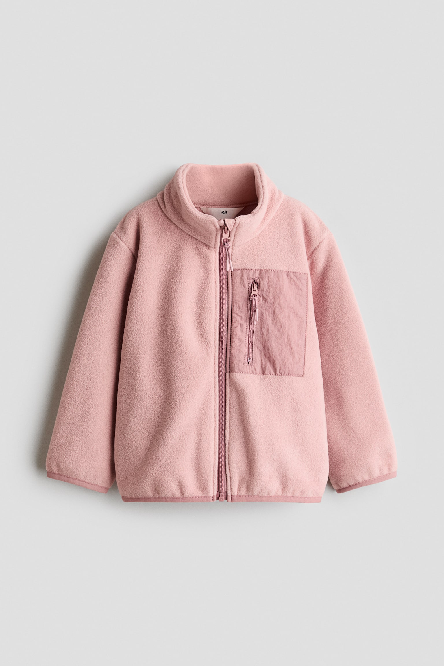 Fleece jacket - Dusty pink/Light beige/Colour block