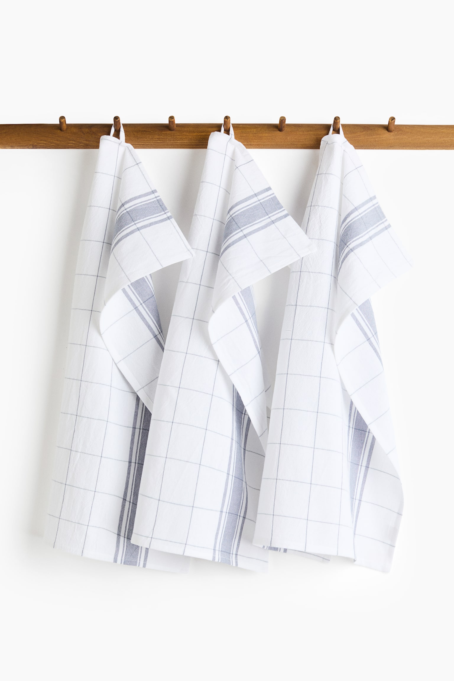 3-pack cotton tea towels - Dusty blue/Checked/Dark grey/Checked/Light beige/Checked/Beige/Patterned/Greige/Patterned/Black/Checked