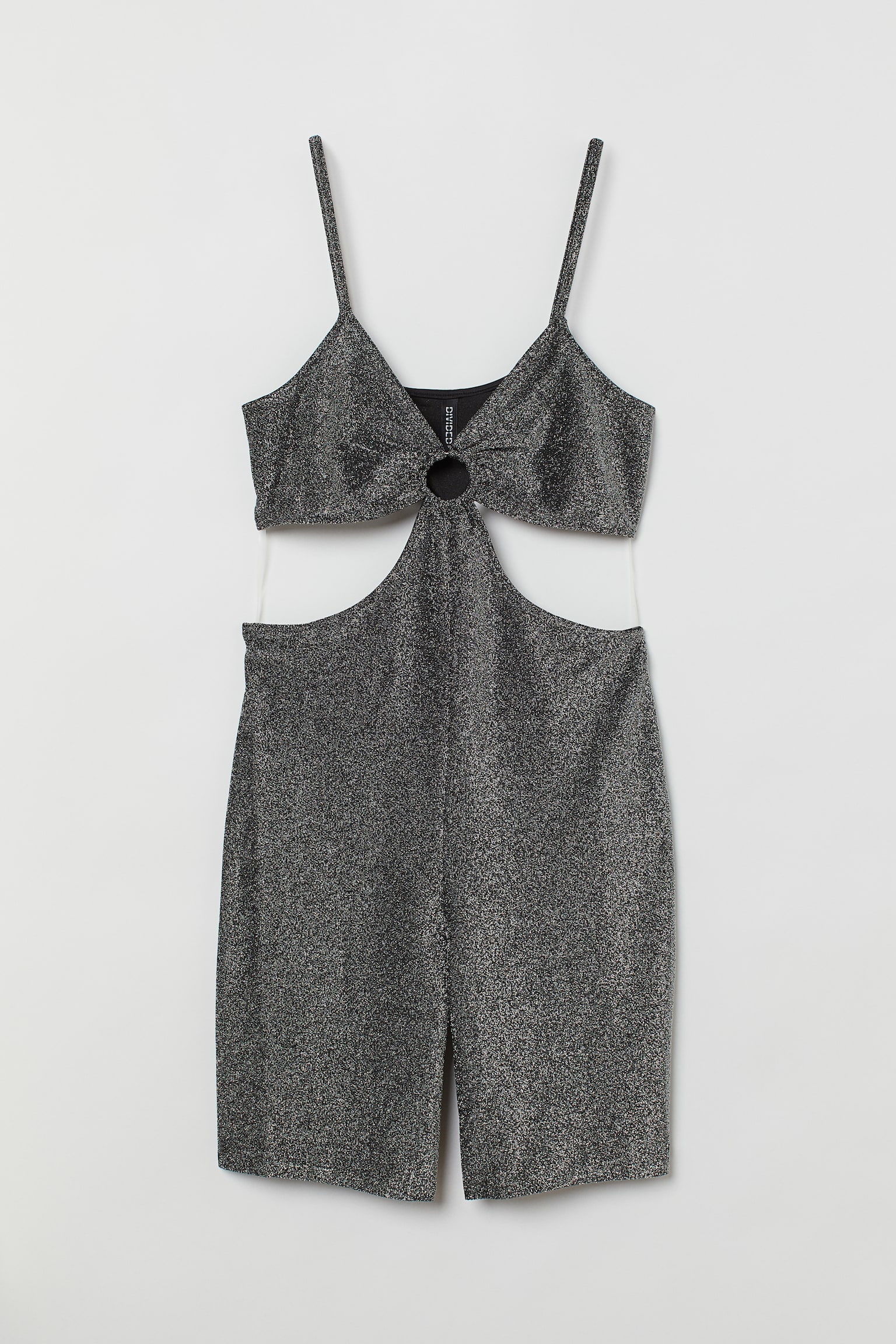 Jersey playsuit - Black/Glitter - 1